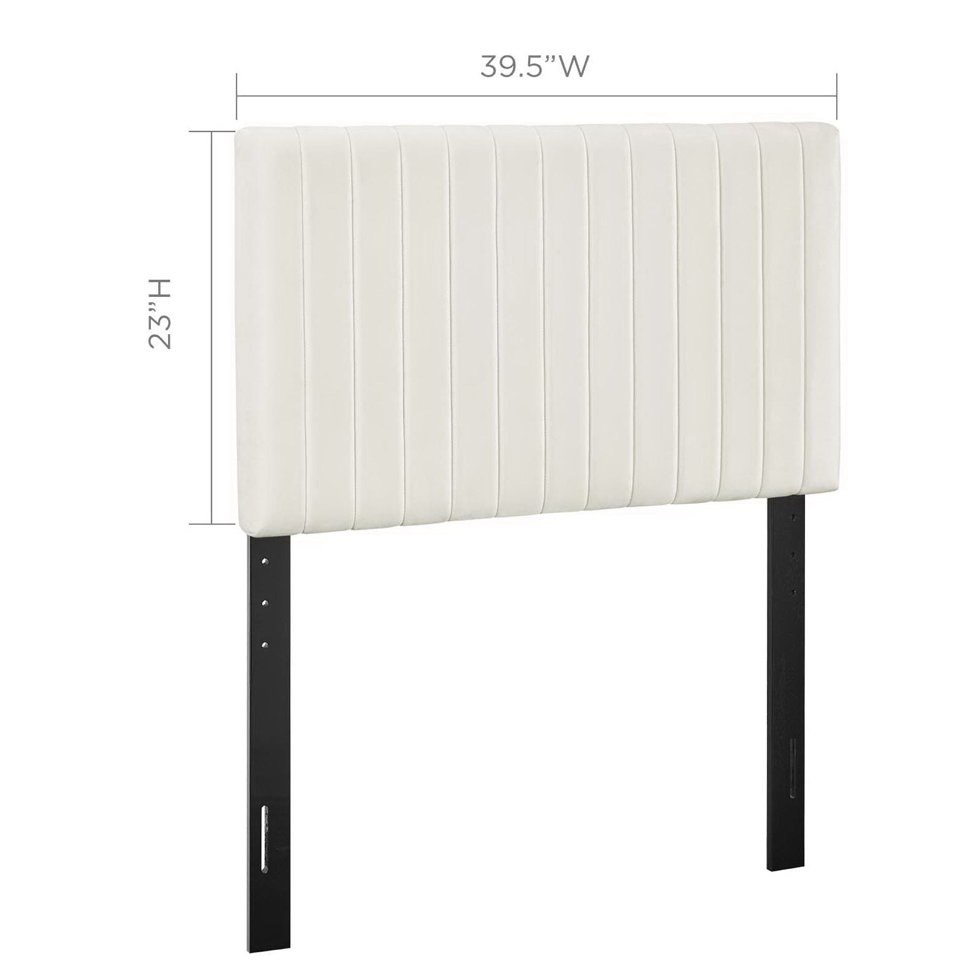 Keira Performance Velvet Twin Headboard, Ivory