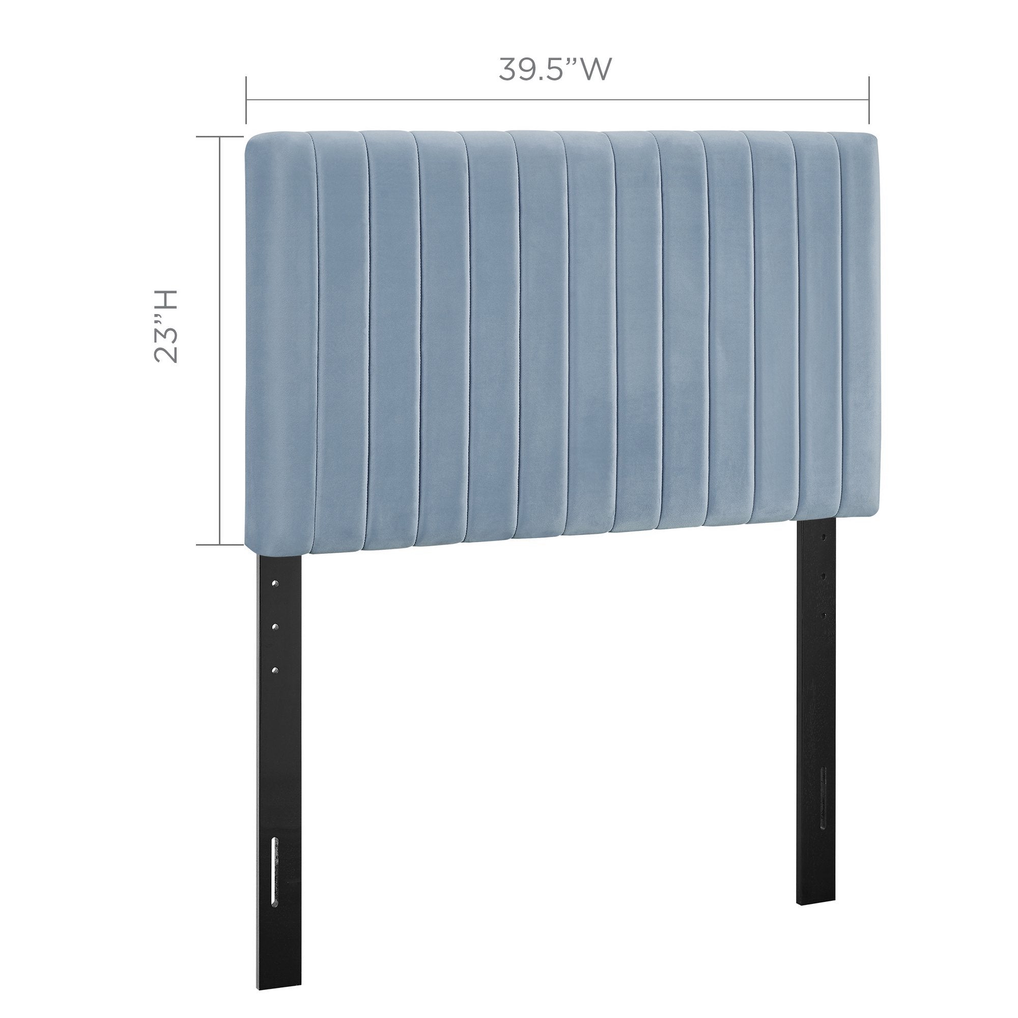 Keira Performance Velvet Twin Headboard, Light Blue