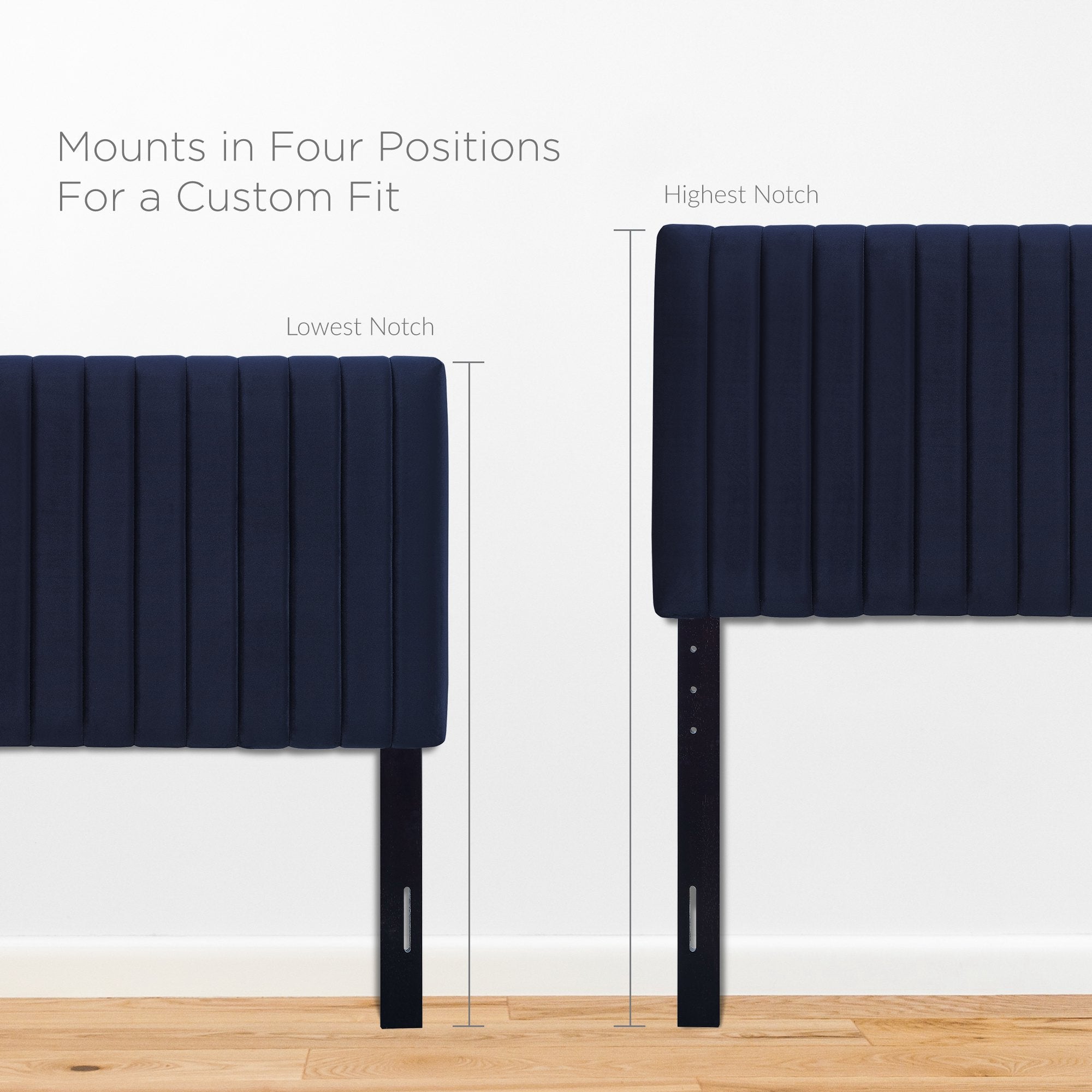 Keira Performance Velvet Twin Headboard, Midnight Blue
