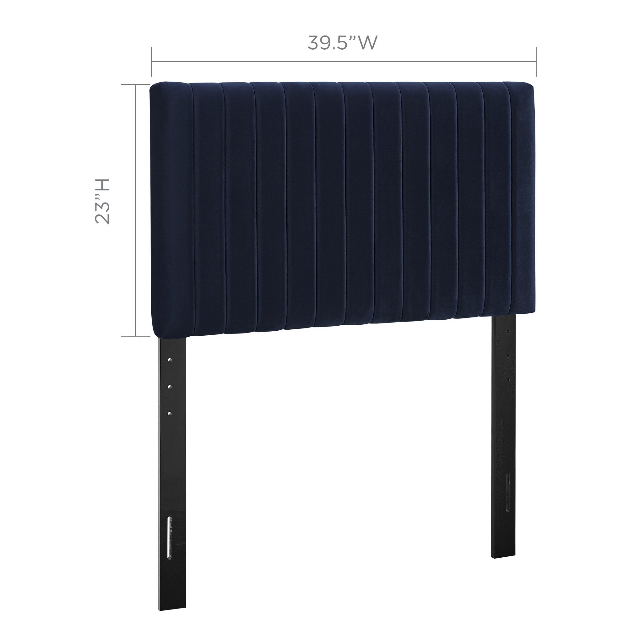 Keira Performance Velvet Twin Headboard, Midnight Blue