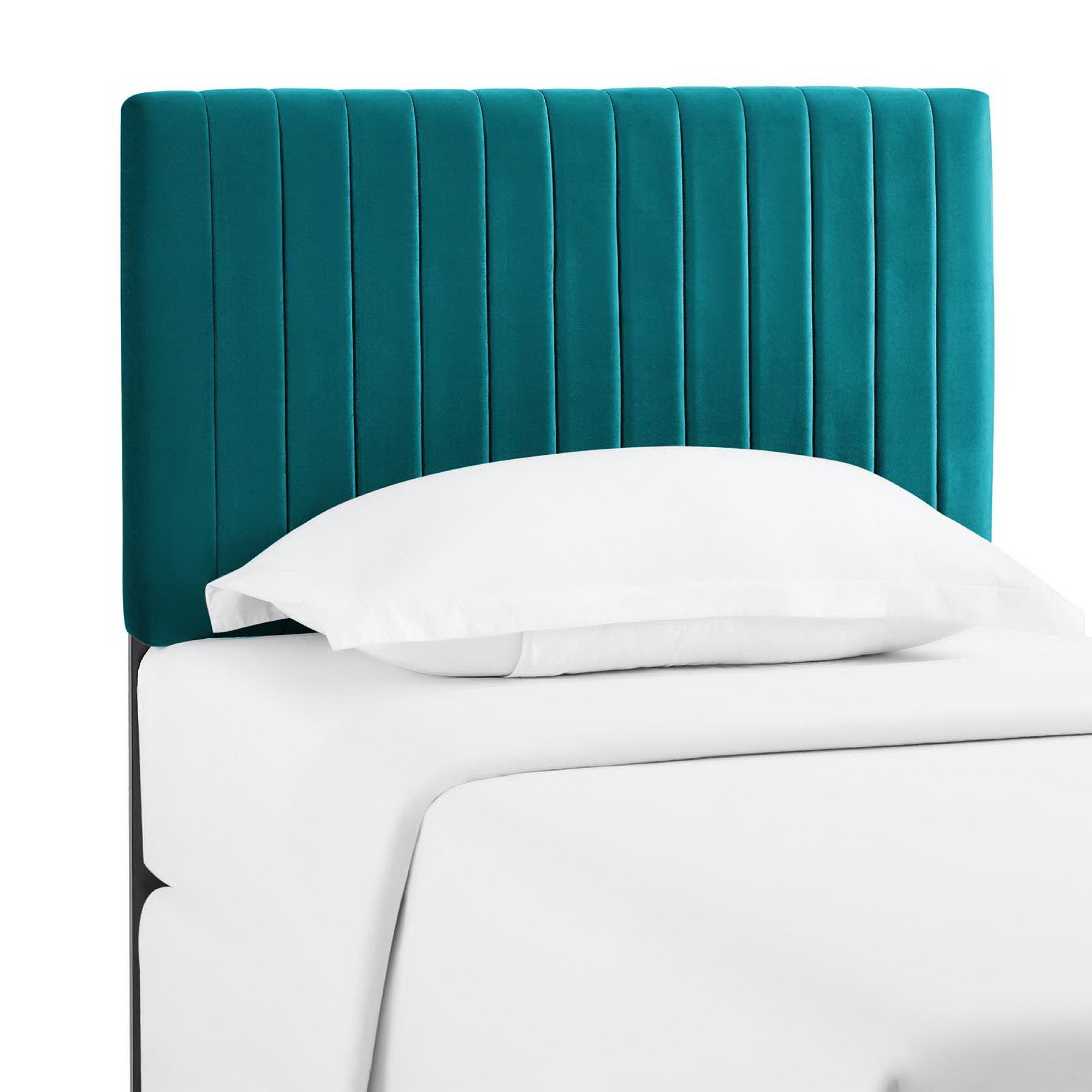 Keira Performance Velvet Twin Headboard, Teal