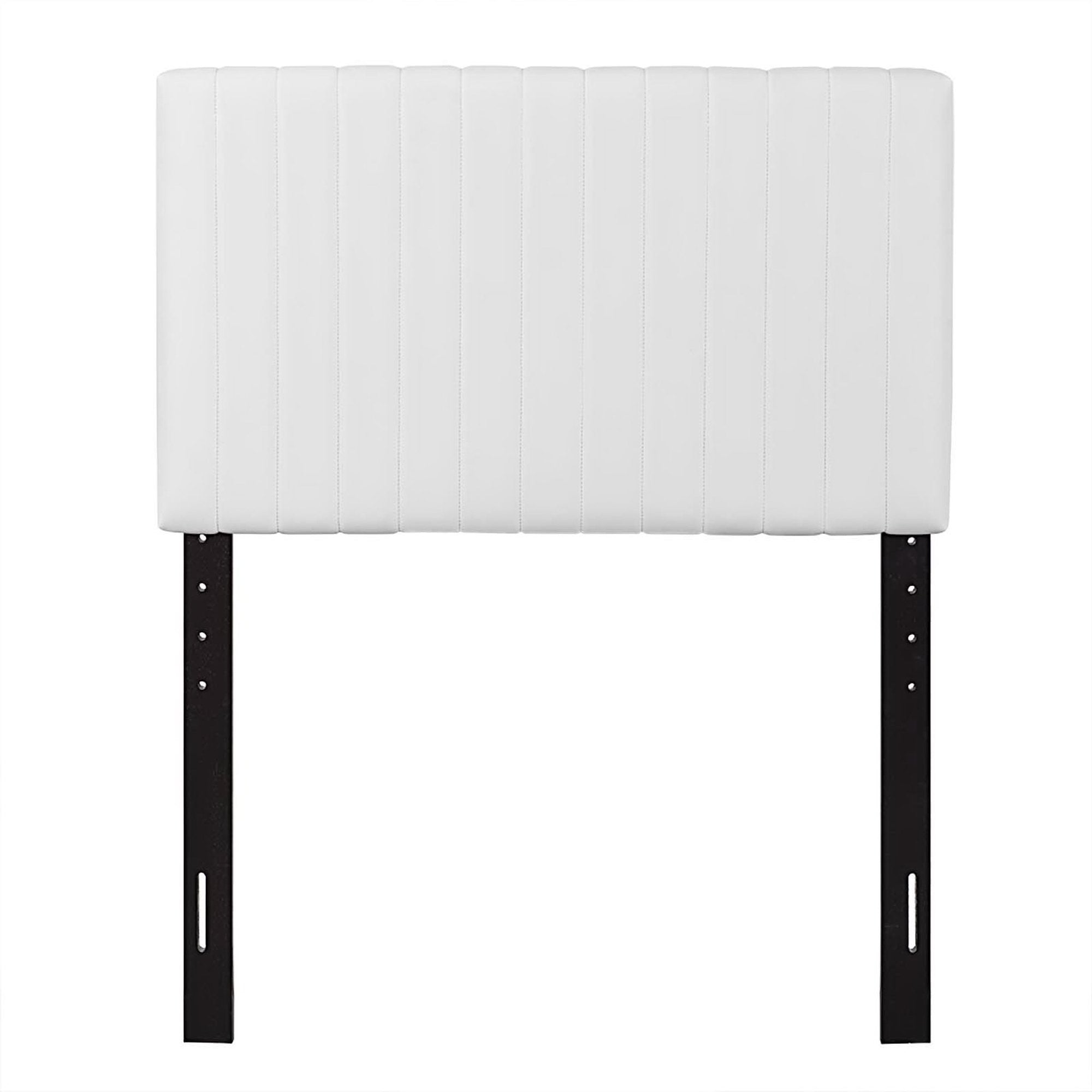 Keira Faux Leather Twin Headboard, White