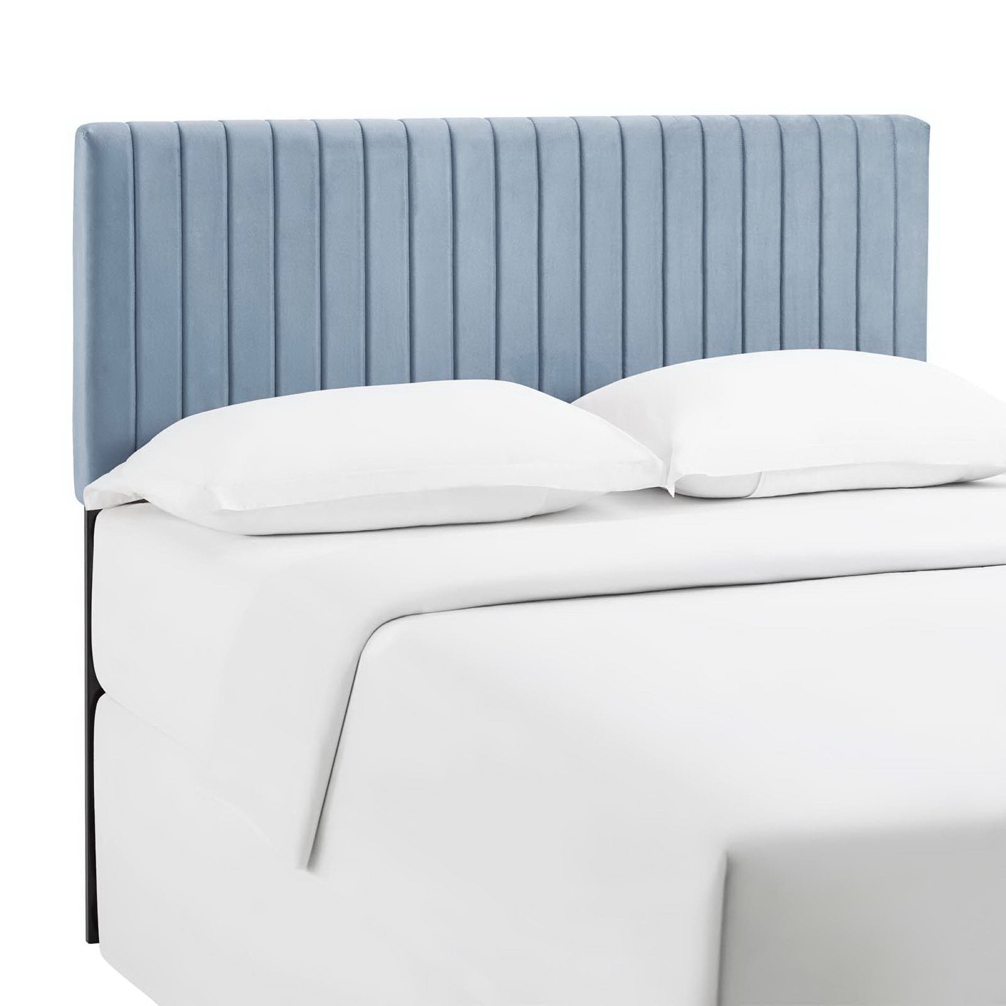 Keira Performance Velvet Full / Queen Headboard, Light Blue