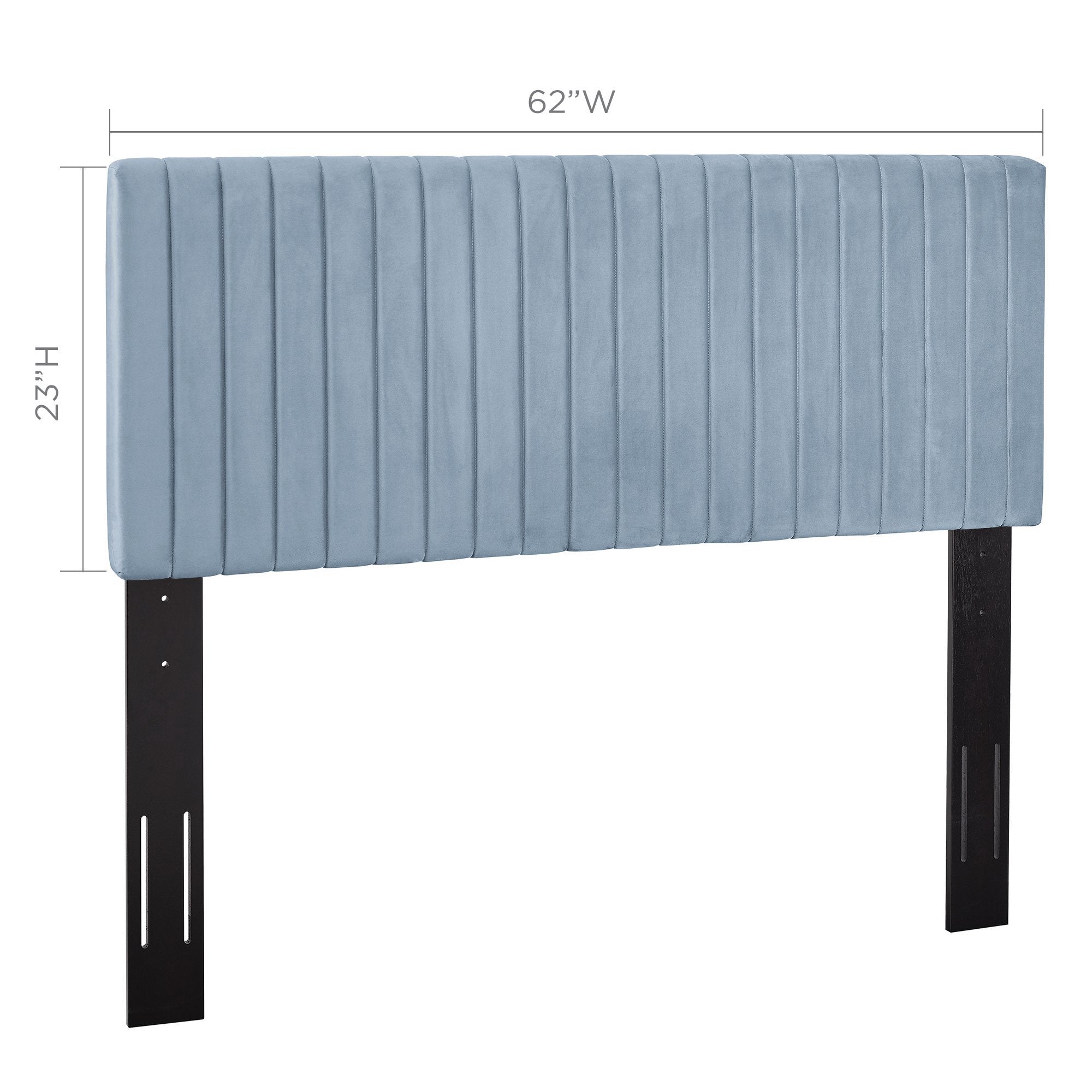 Keira Performance Velvet Full / Queen Headboard, Light Blue