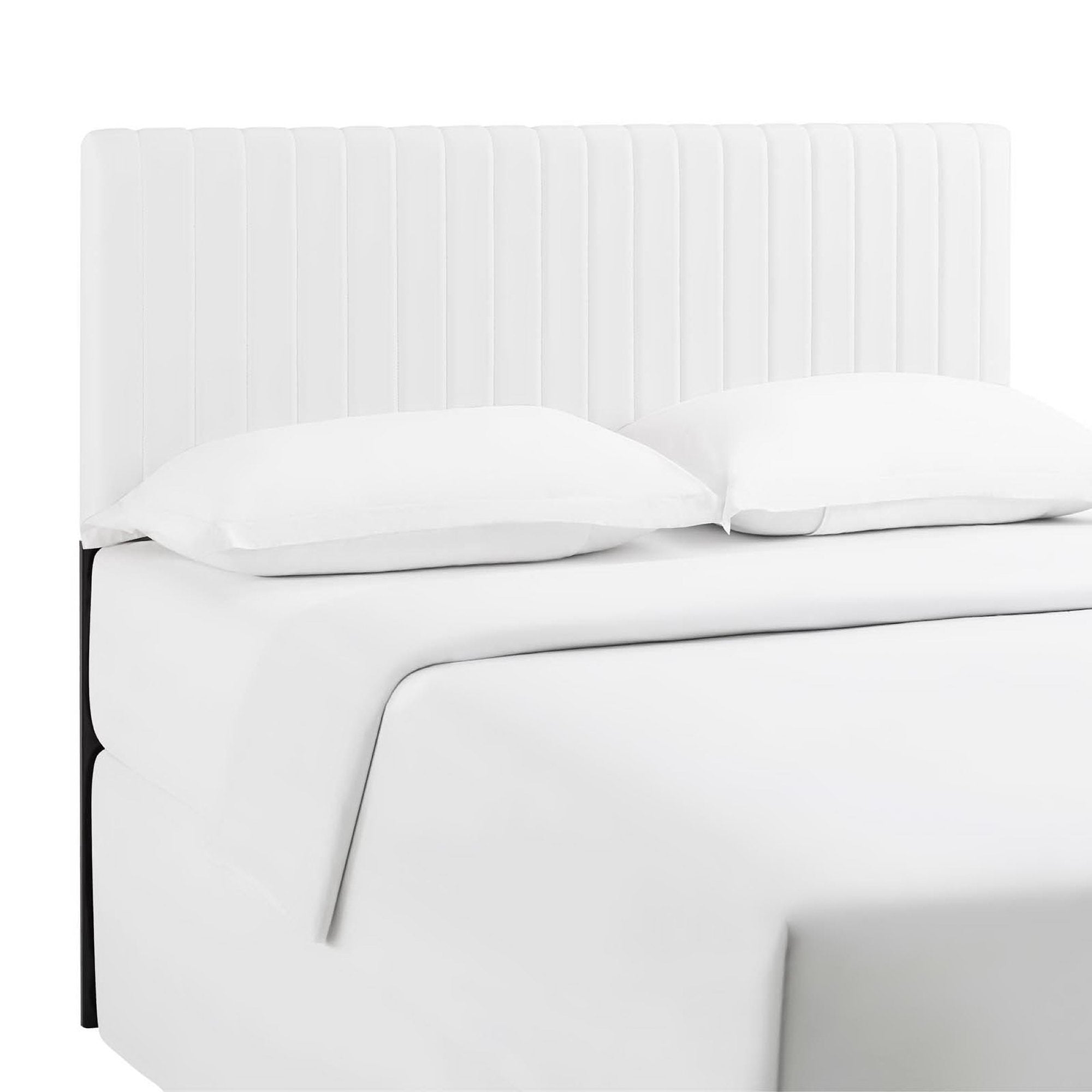 Keira Faux Leather King/California King Headboard, White