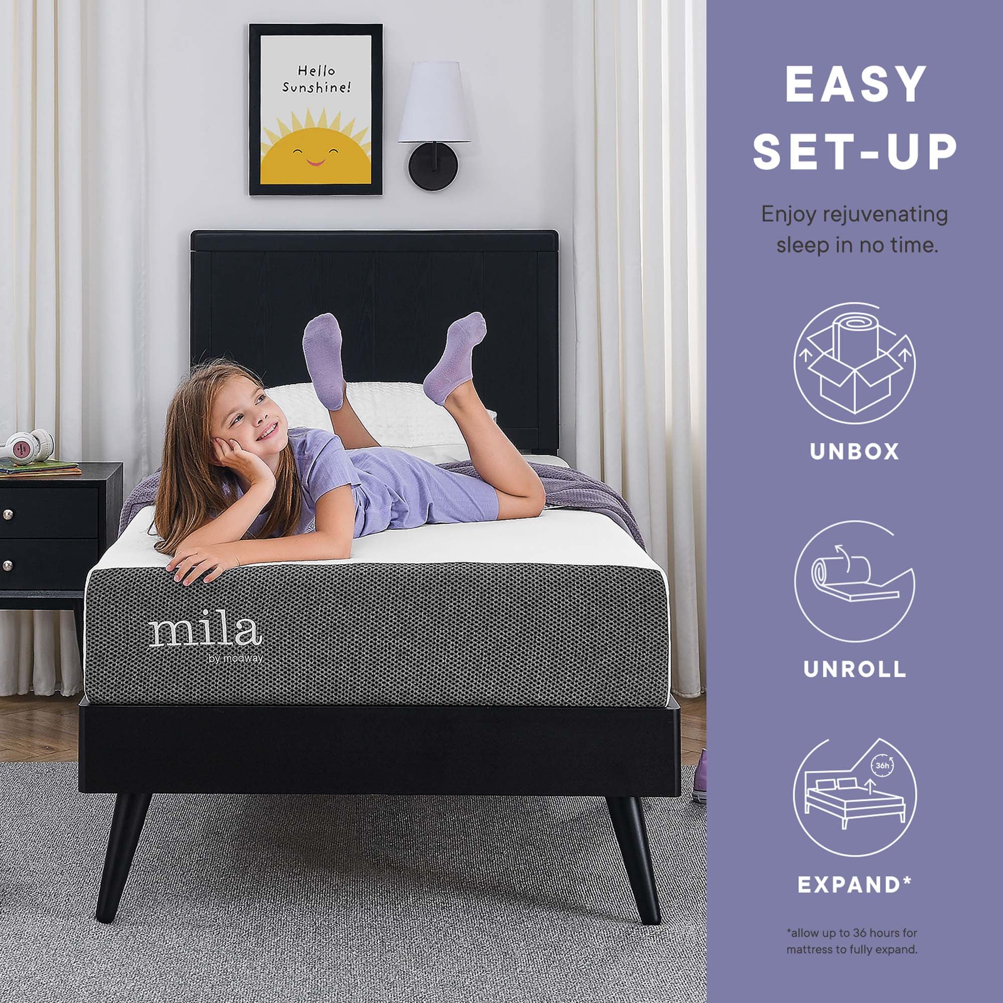 Mila 6" Foam Twin Mattress Set of 2, White