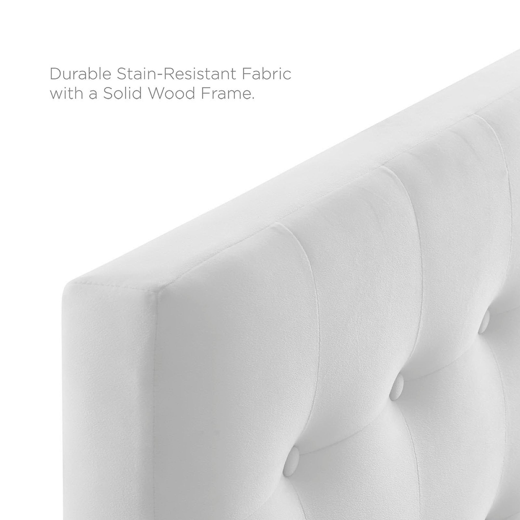 Emily Biscuit Tufted Performance Velvet Twin Headboard, White
