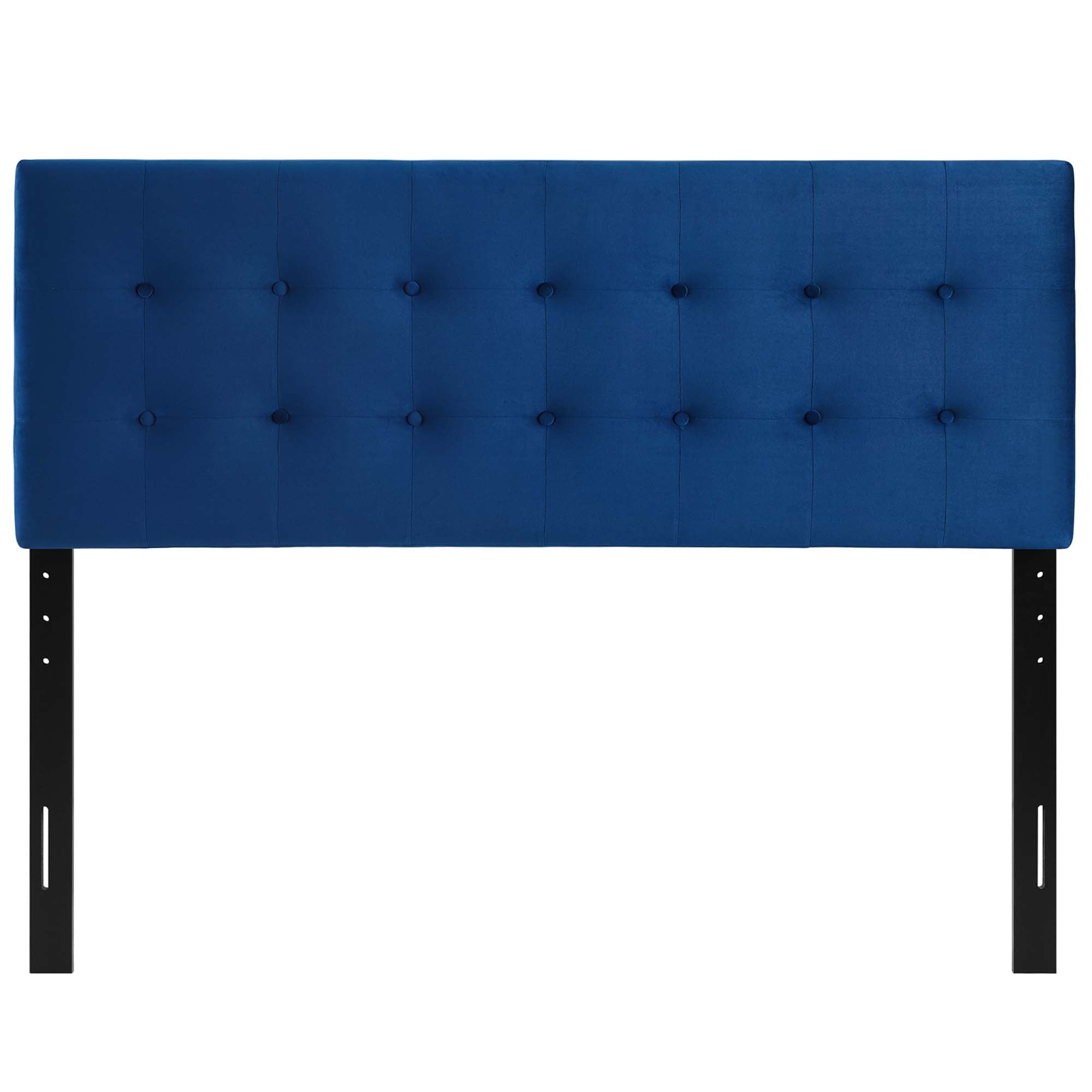 Emily Biscuit Tufted Performance Velvet Full Headboard, Navy