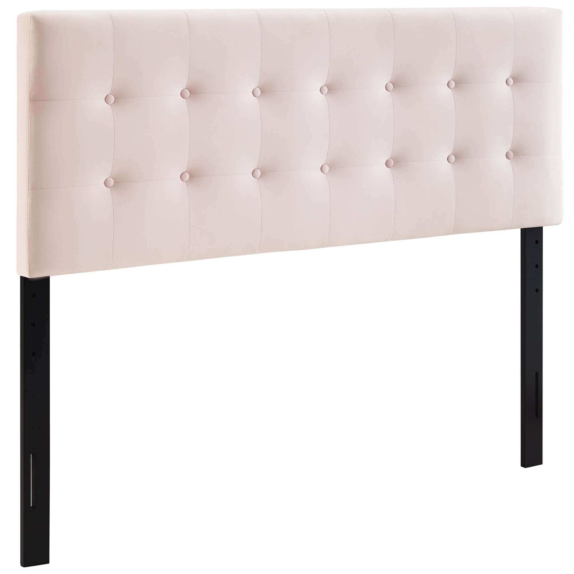 Emily Biscuit Tufted Performance Velvet Queen Headboard, Pink