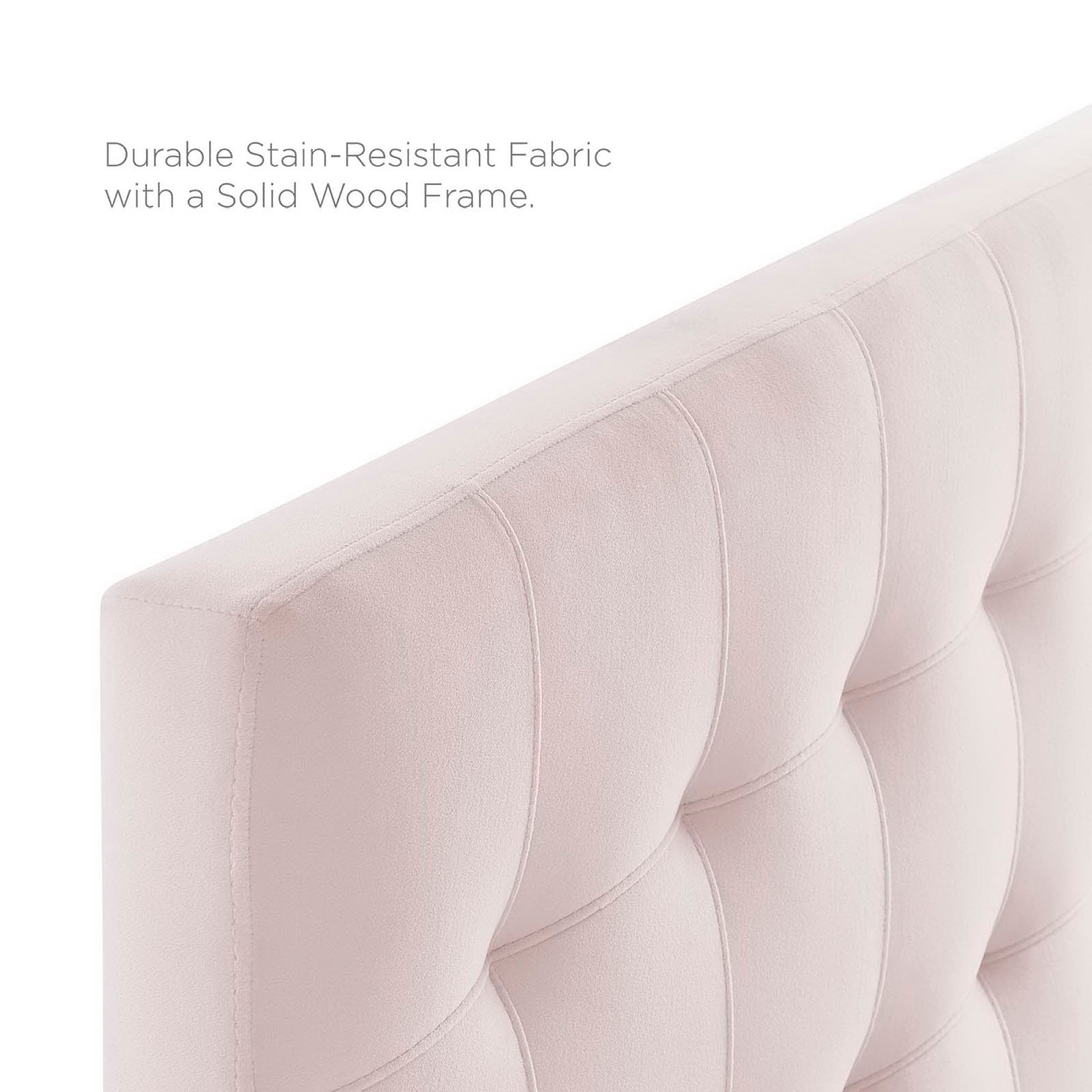 Lily Biscuit Tufted Performance Velvet Twin Headboard, Pink