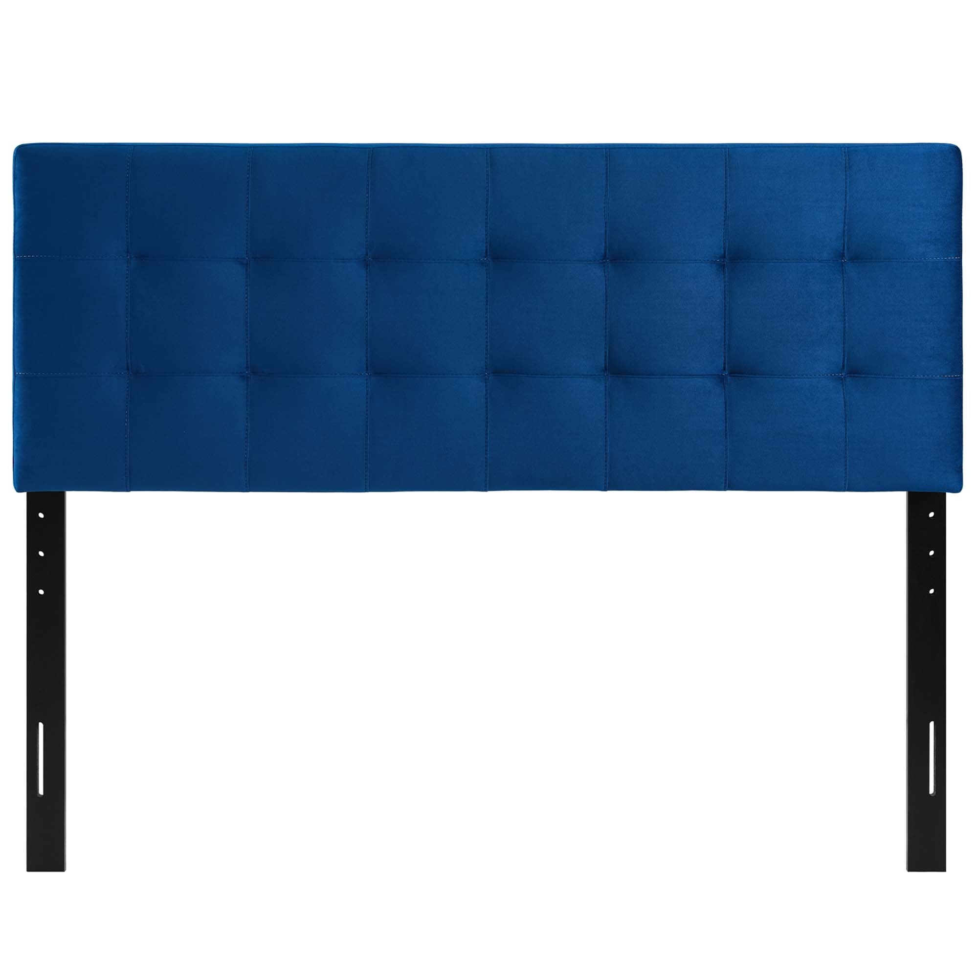 Lily Biscuit Tufted Performance Velvet Queen Headboard, Navy