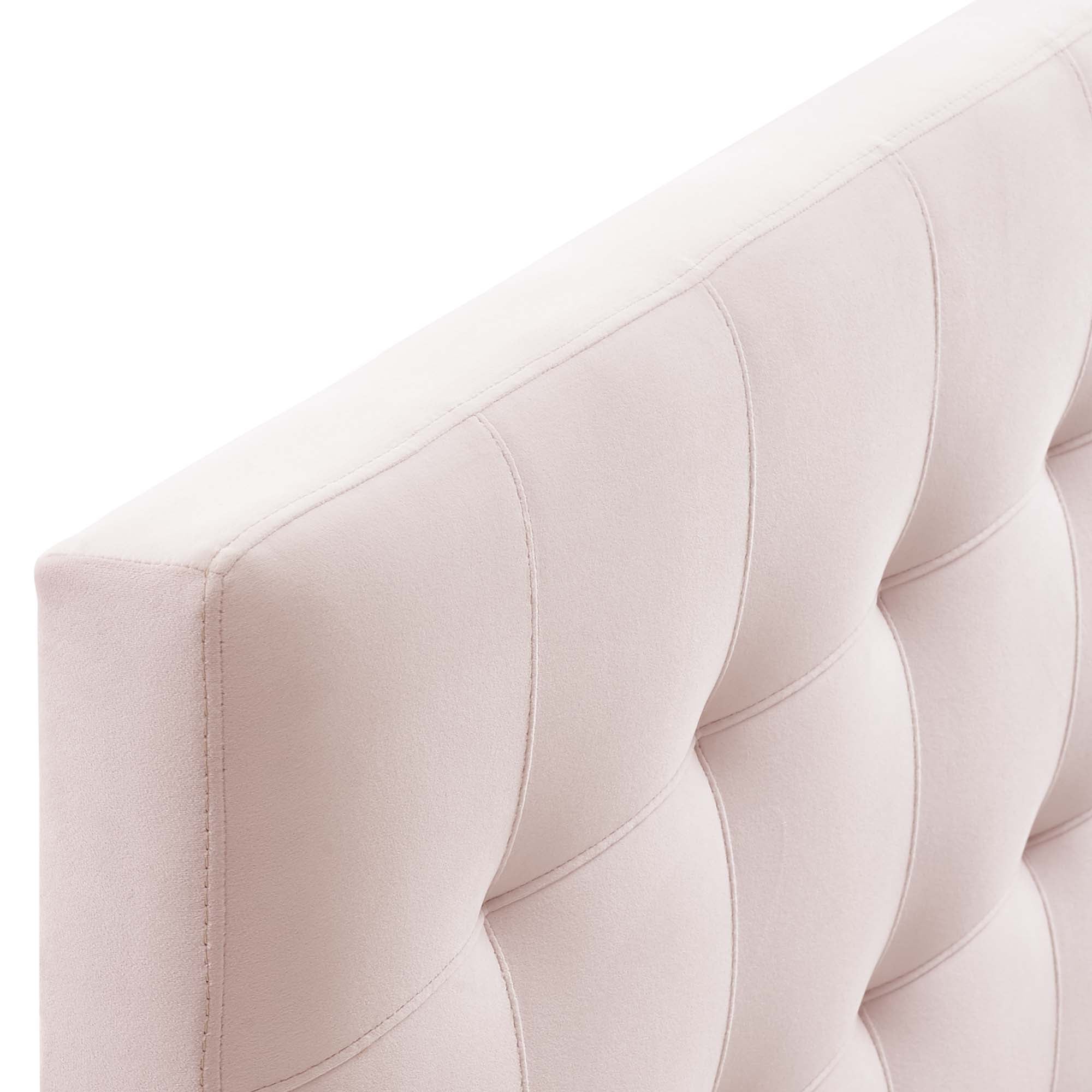 Lily Biscuit Tufted Performance Velvet Queen Headboard, Pink