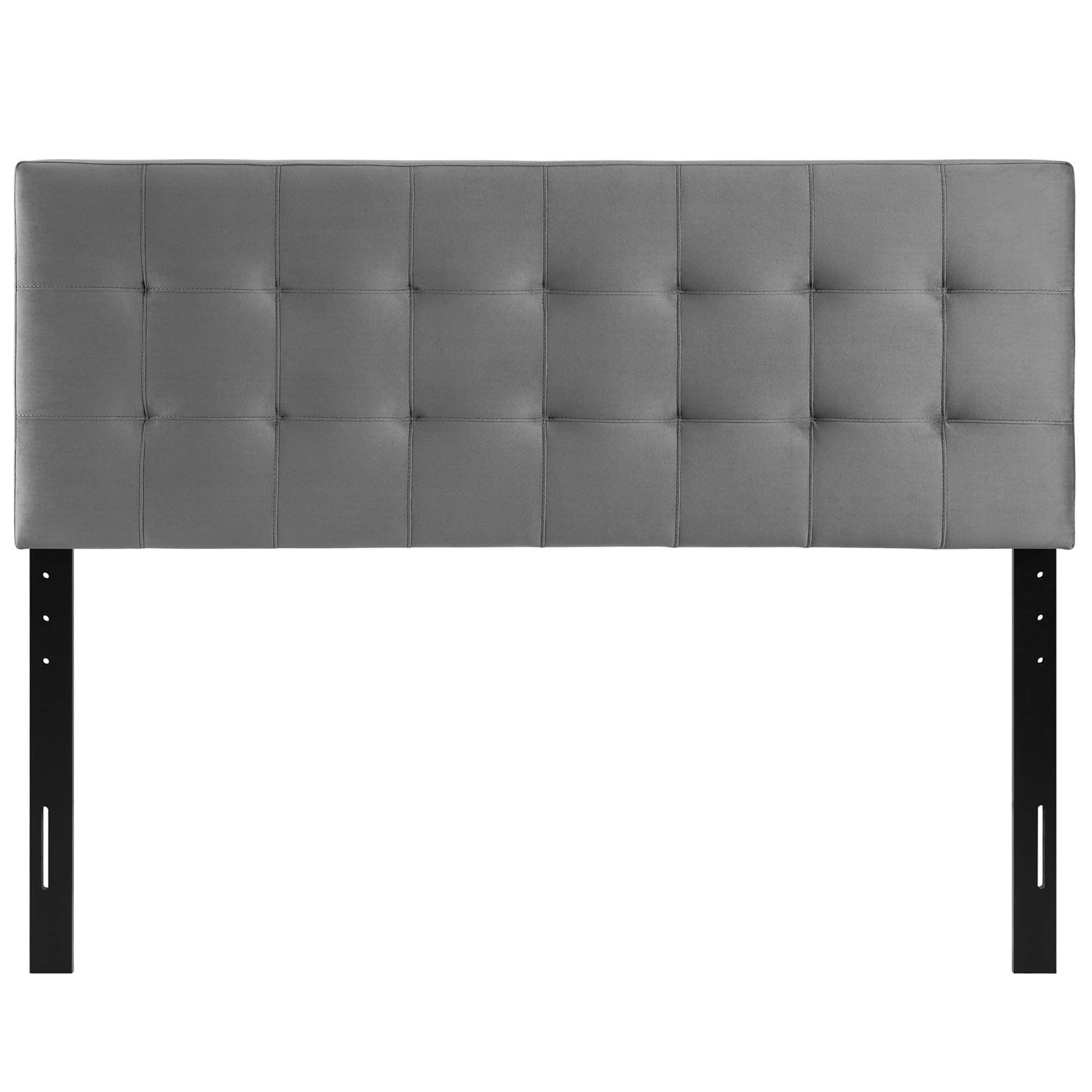 Lily Biscuit Tufted Performance Velvet King Headboard, Gray