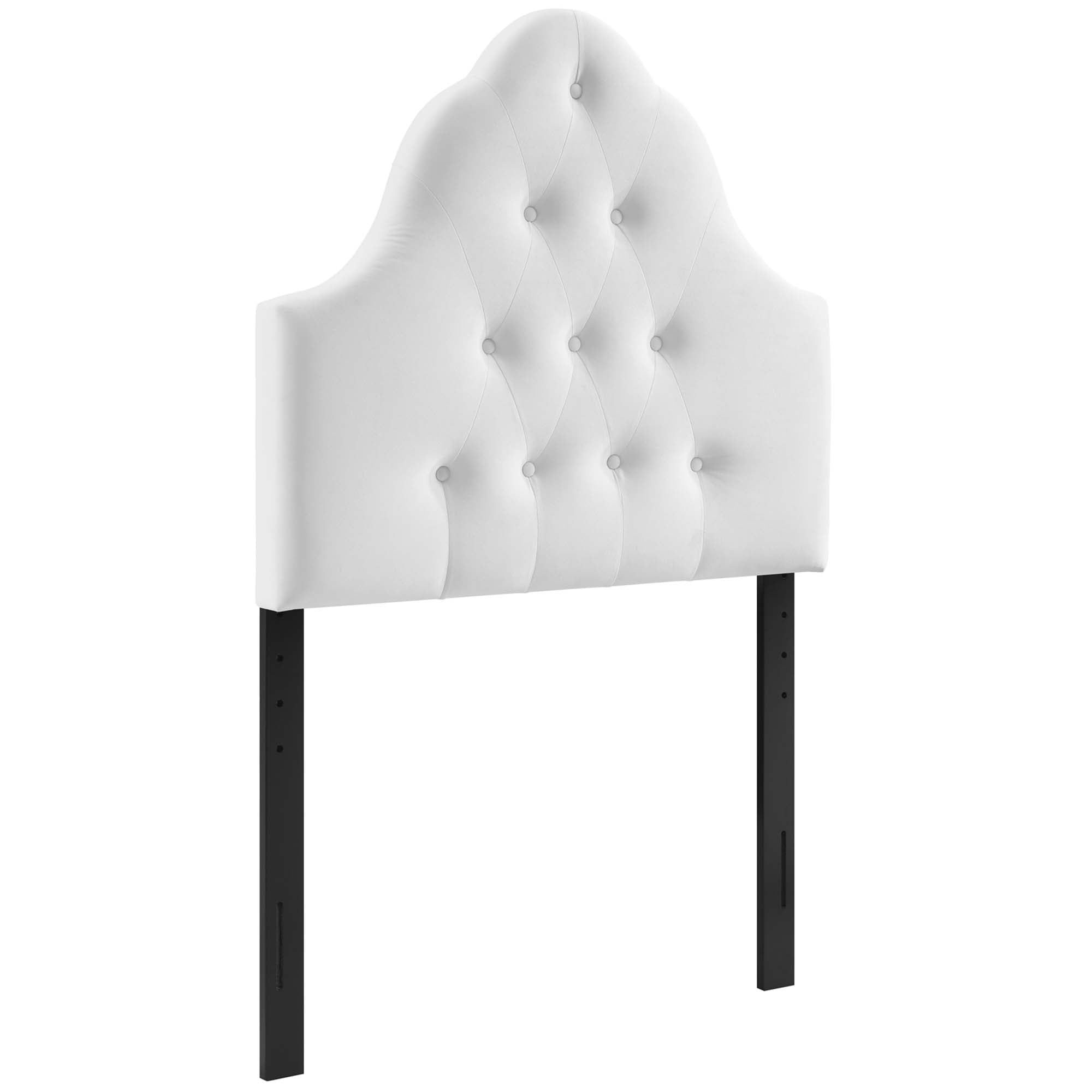 Sovereign Diamond Tufted Performance Velvet Twin Headboard, White