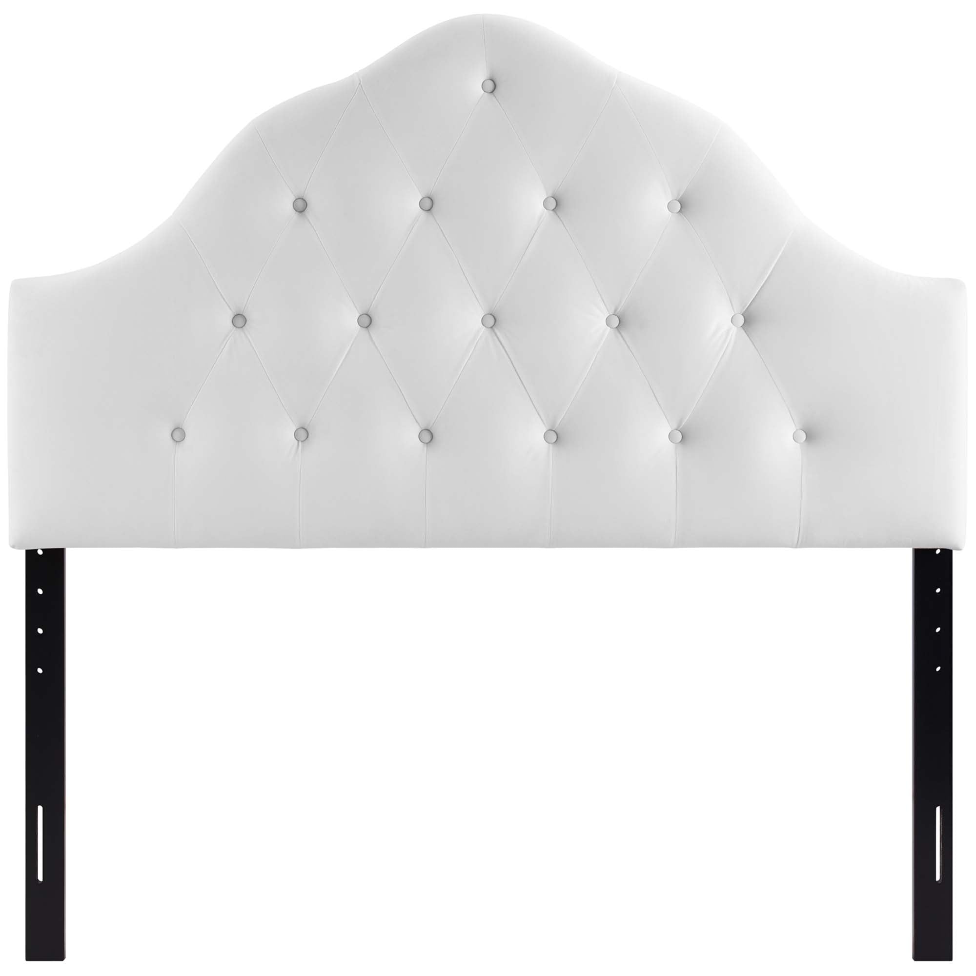 Sovereign Diamond Tufted Performance Velvet Queen Headboard, White