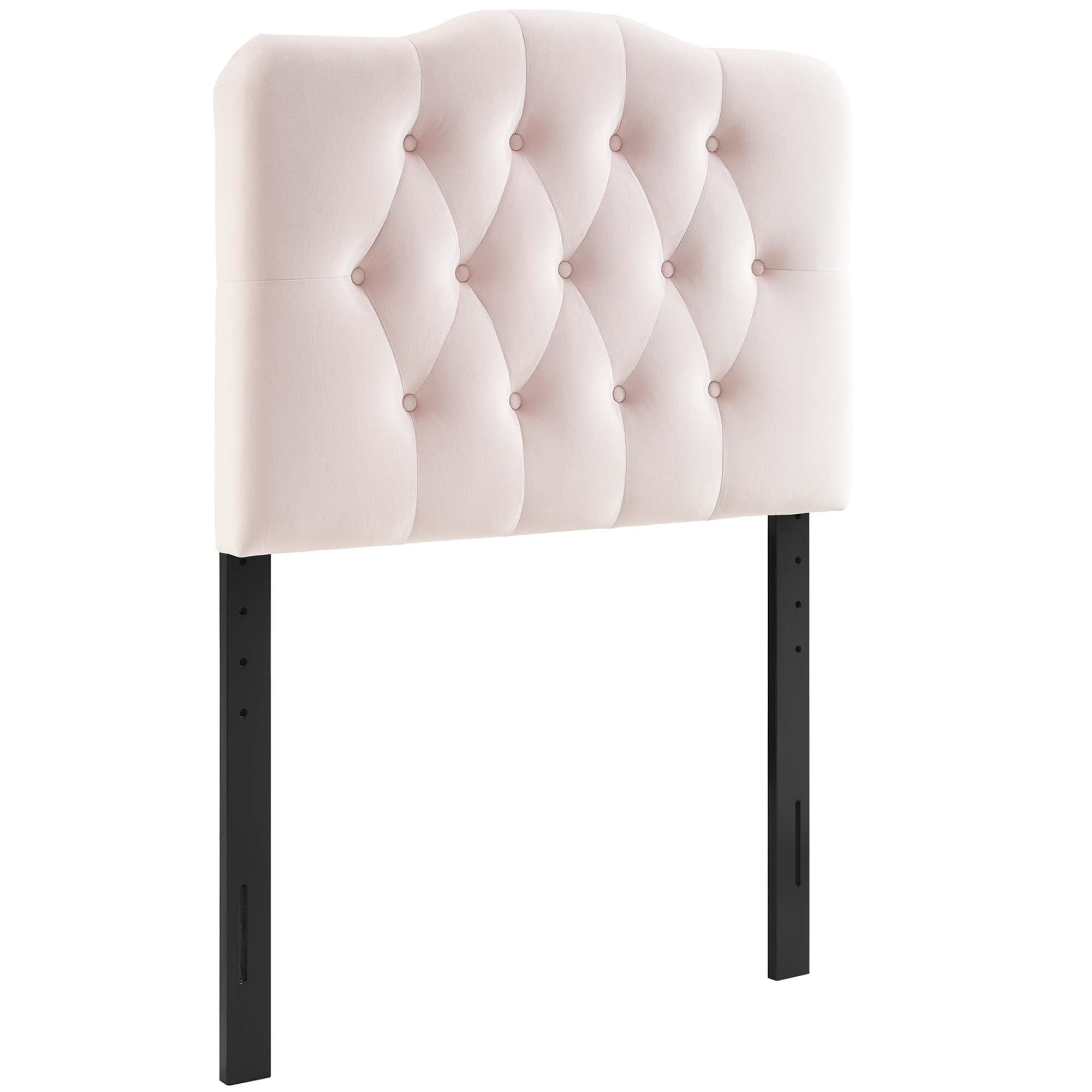 Annabel Diamond Tufted Performance Velvet Twin Headboard, Pink