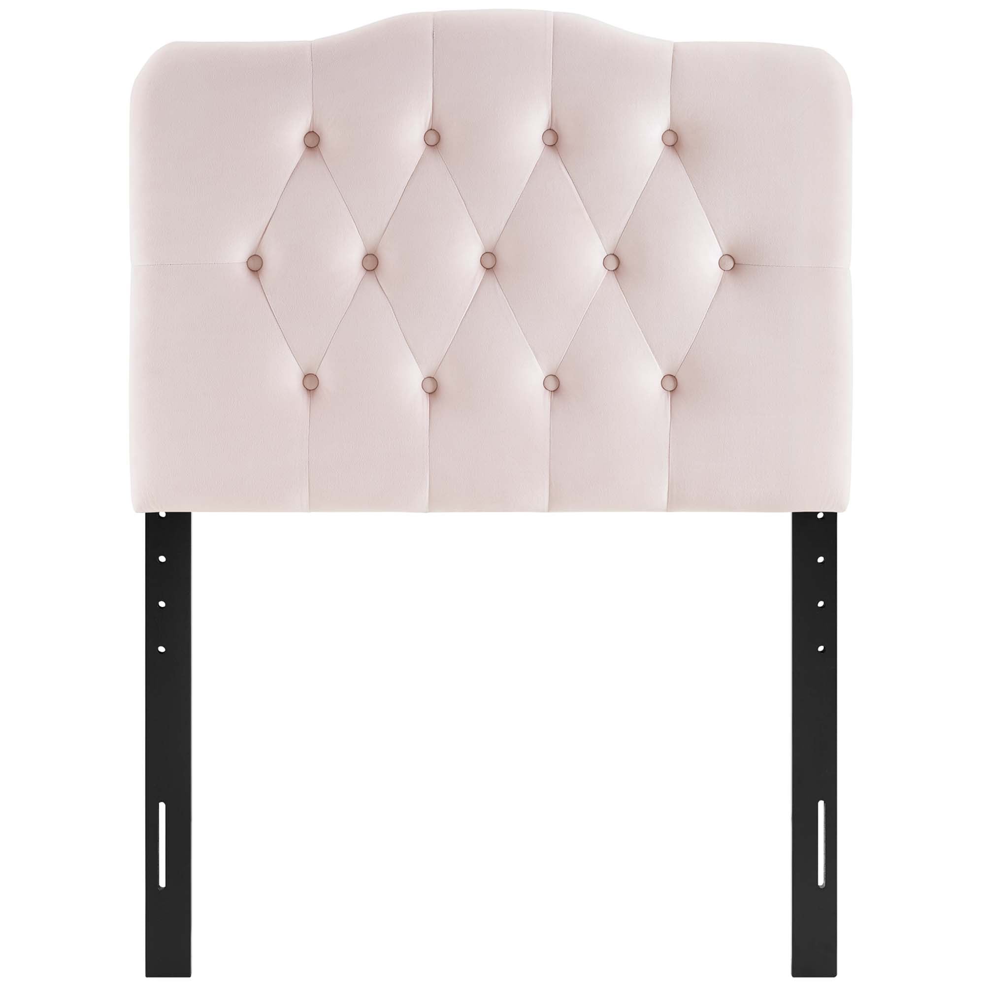 Annabel Diamond Tufted Performance Velvet Twin Headboard, Pink