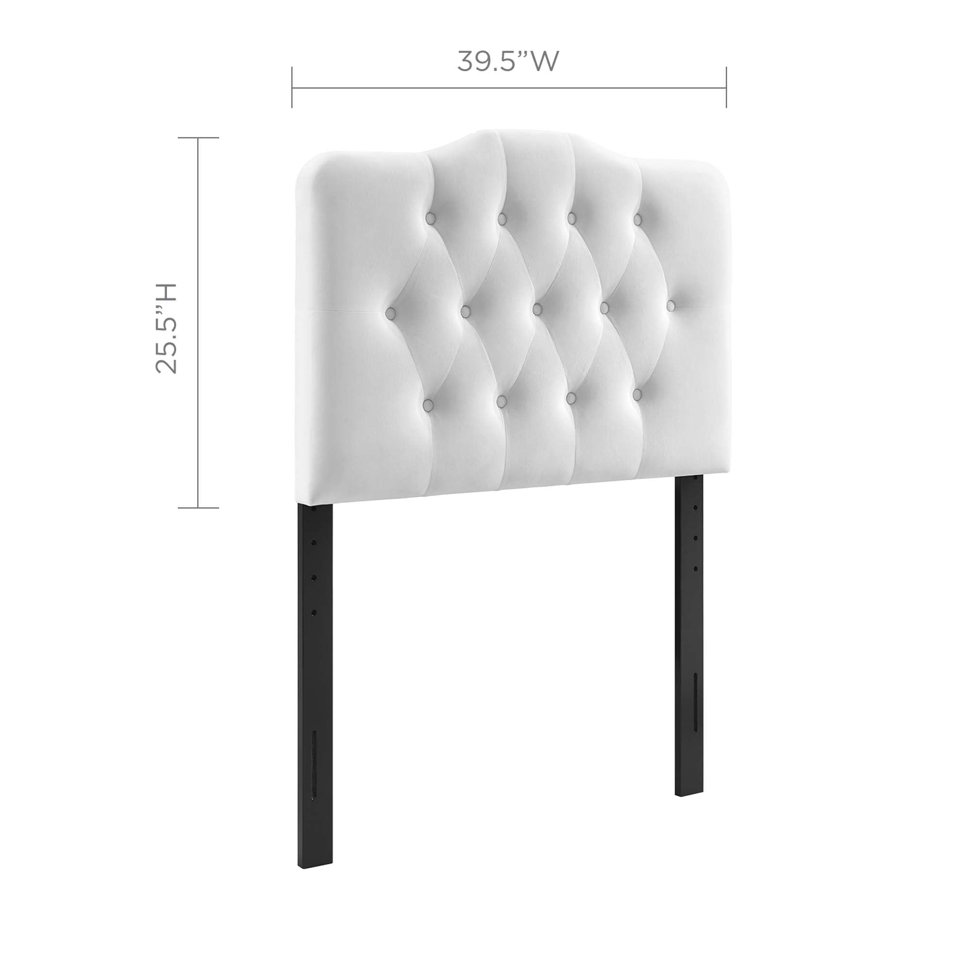Annabel Diamond Tufted Performance Velvet Twin Headboard, White