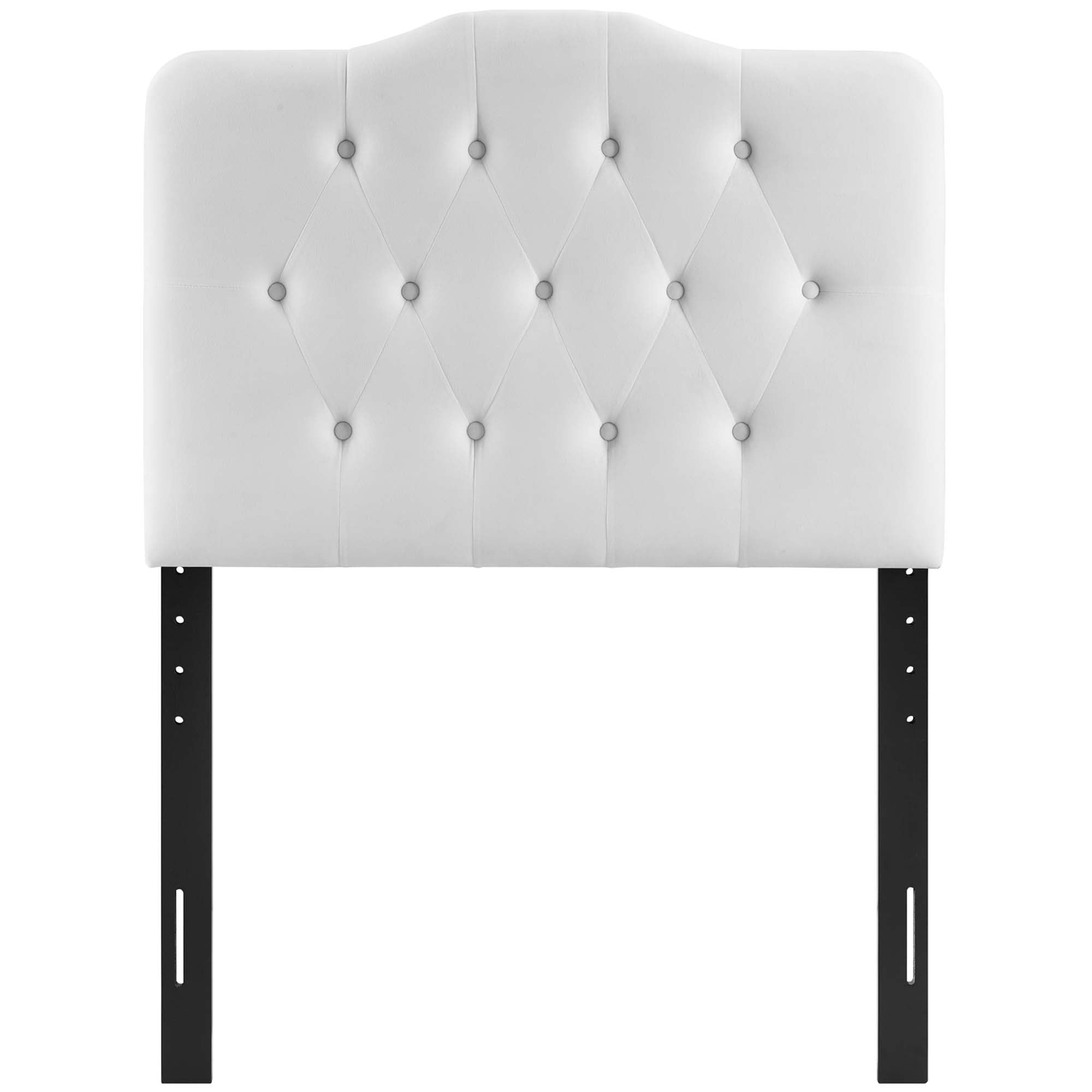 Annabel Diamond Tufted Performance Velvet Twin Headboard, White