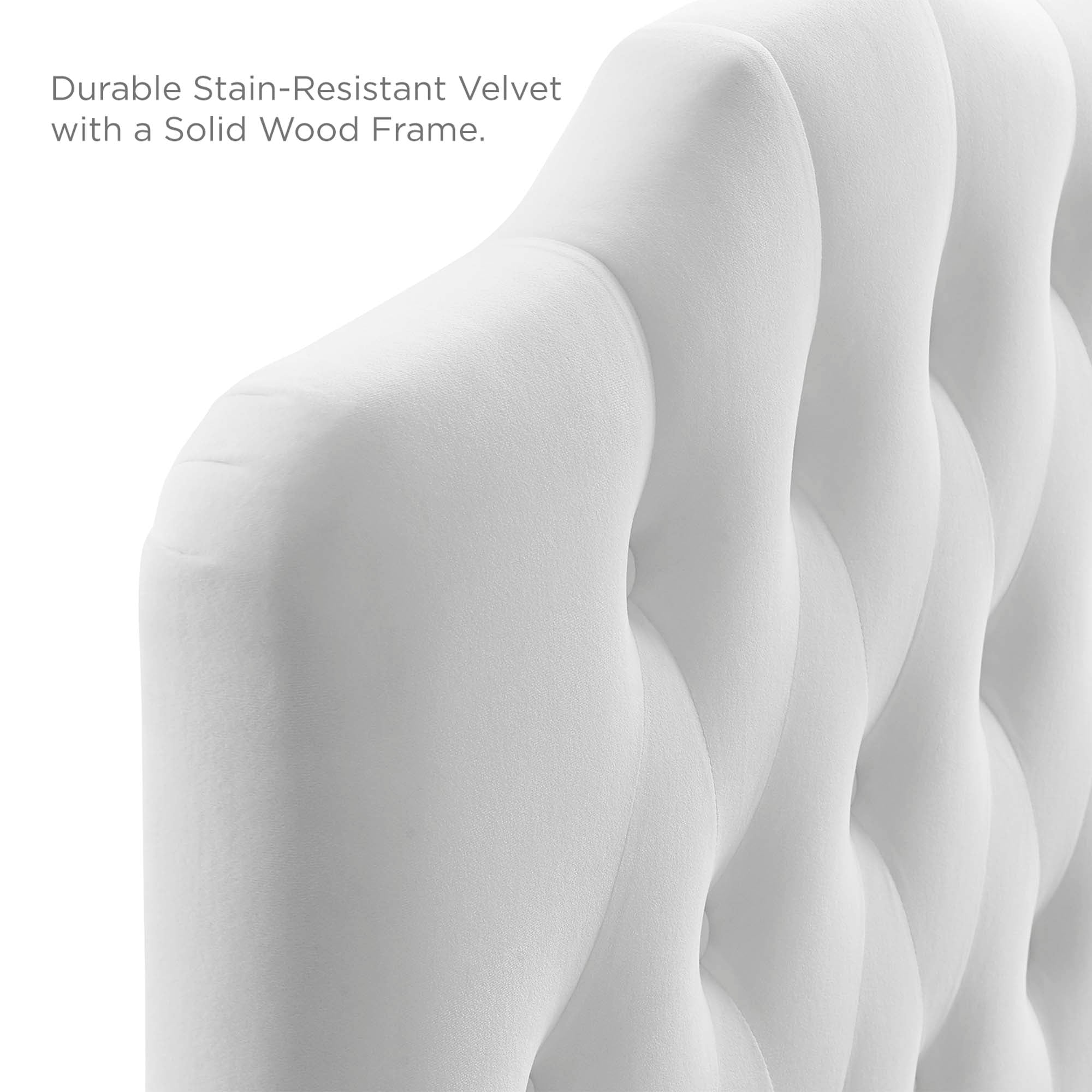 Annabel Diamond Tufted Performance Velvet Twin Headboard, White