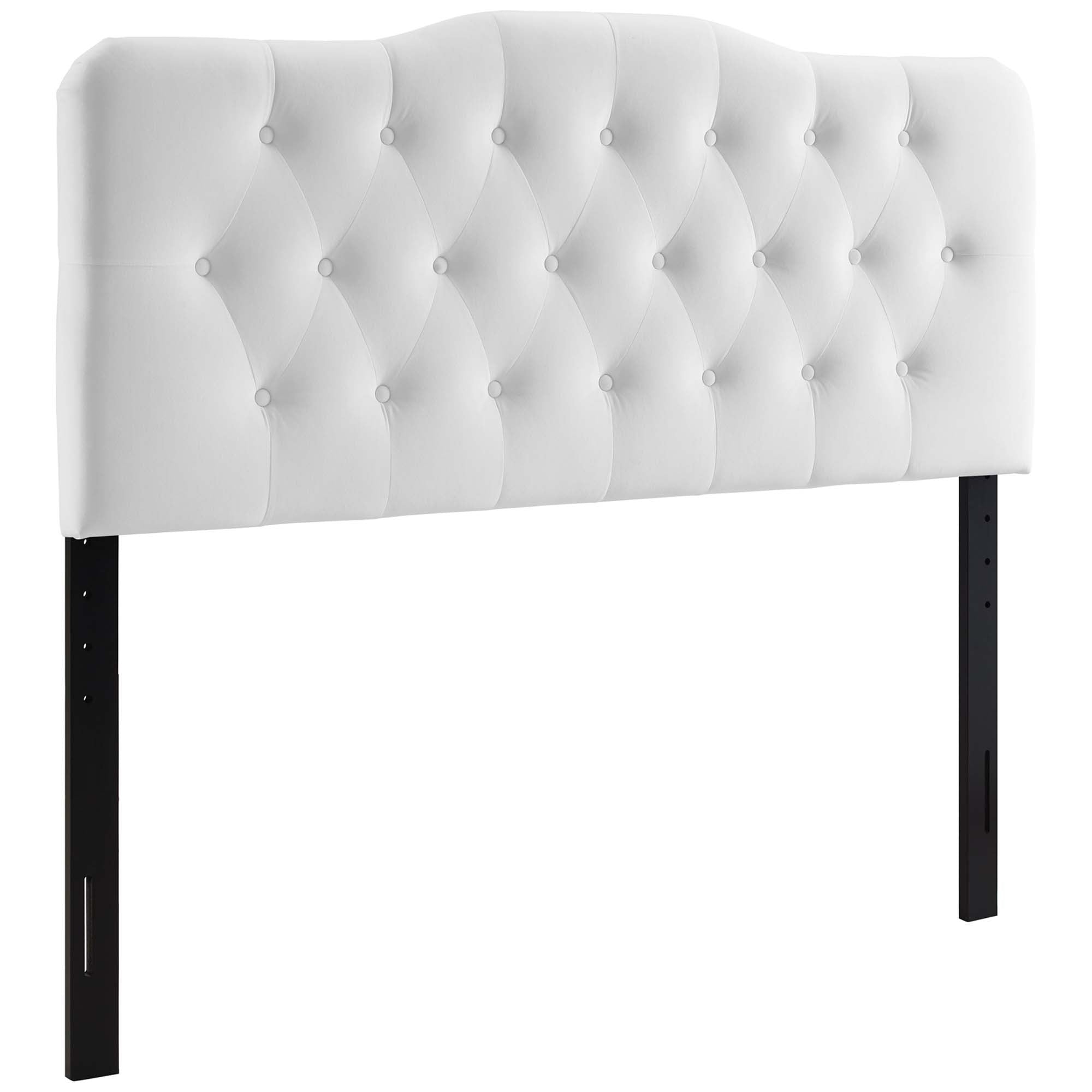 Annabel Diamond Tufted Performance Velvet King Headboard, White