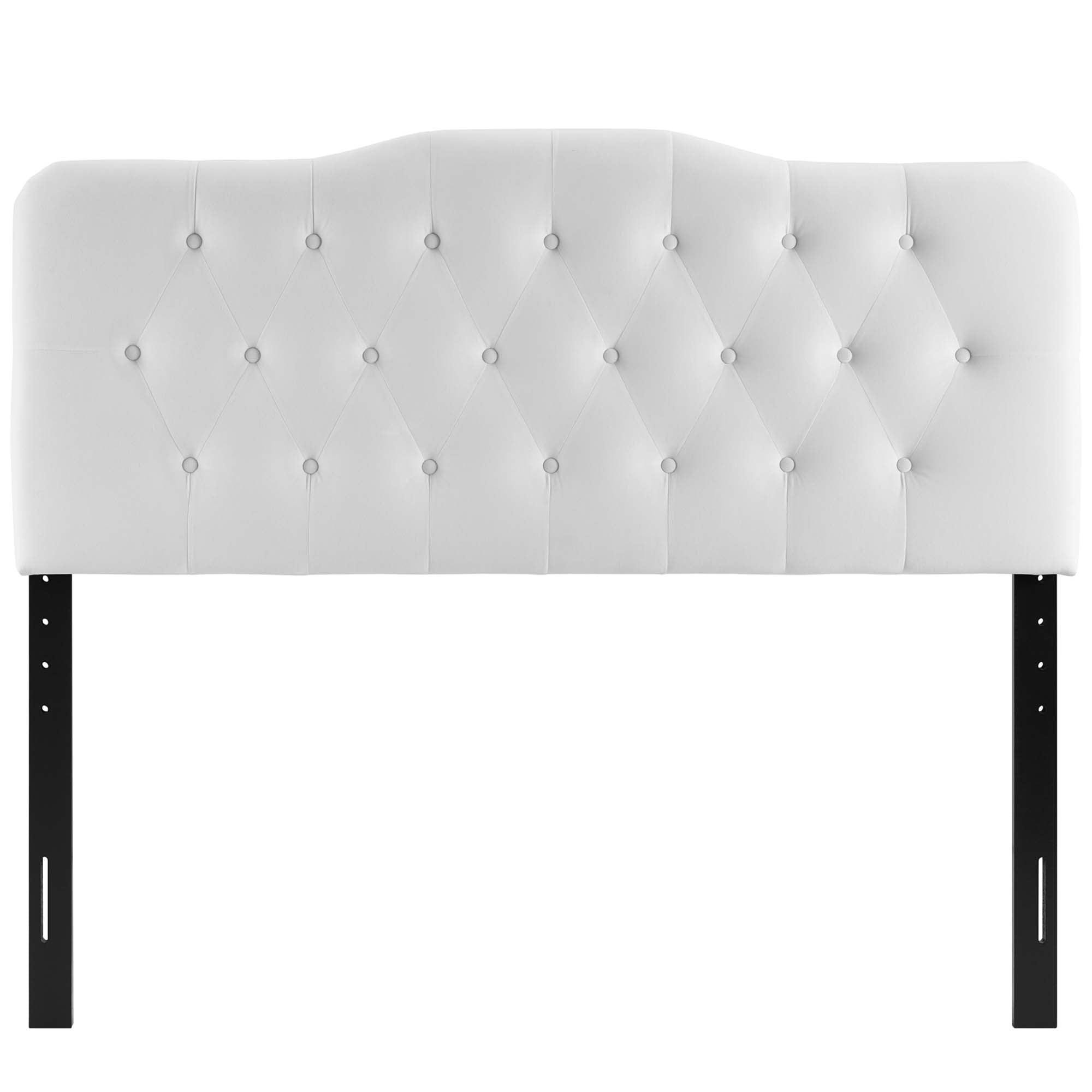Annabel Diamond Tufted Performance Velvet King Headboard, White