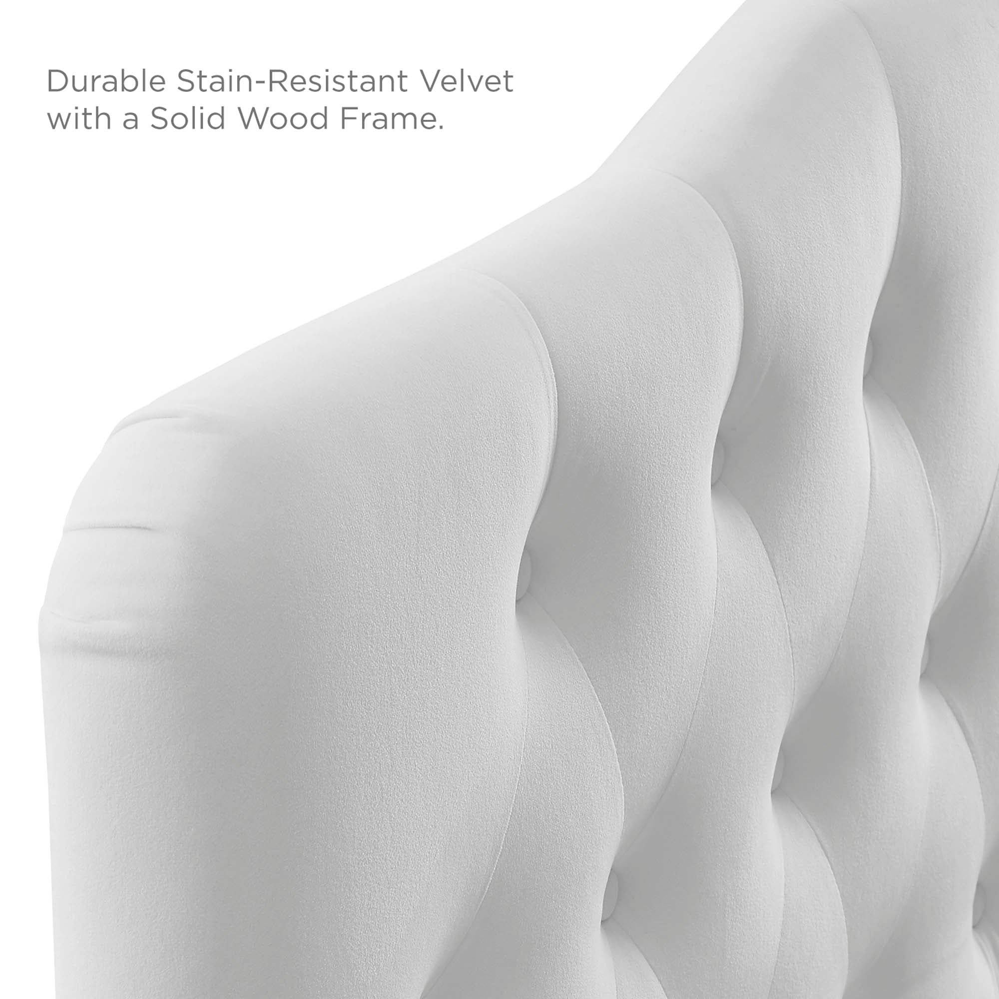 Annabel Diamond Tufted Performance Velvet King Headboard, White