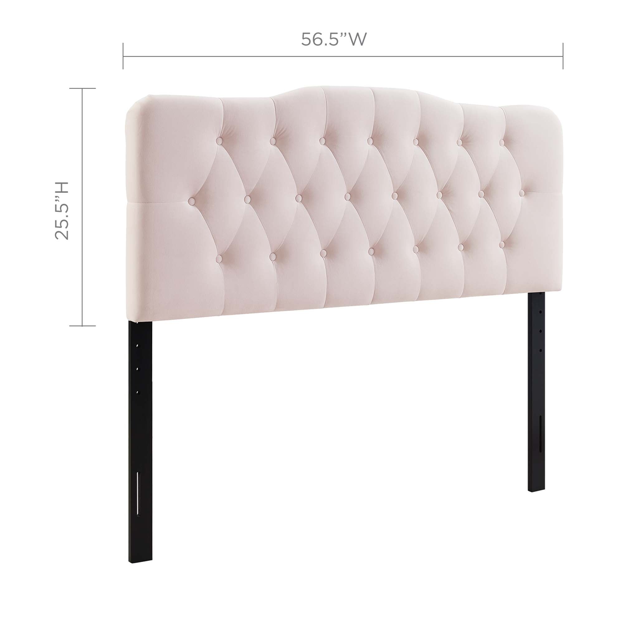 Annabel Diamond Tufted Performance Velvet Full Headboard, Pink