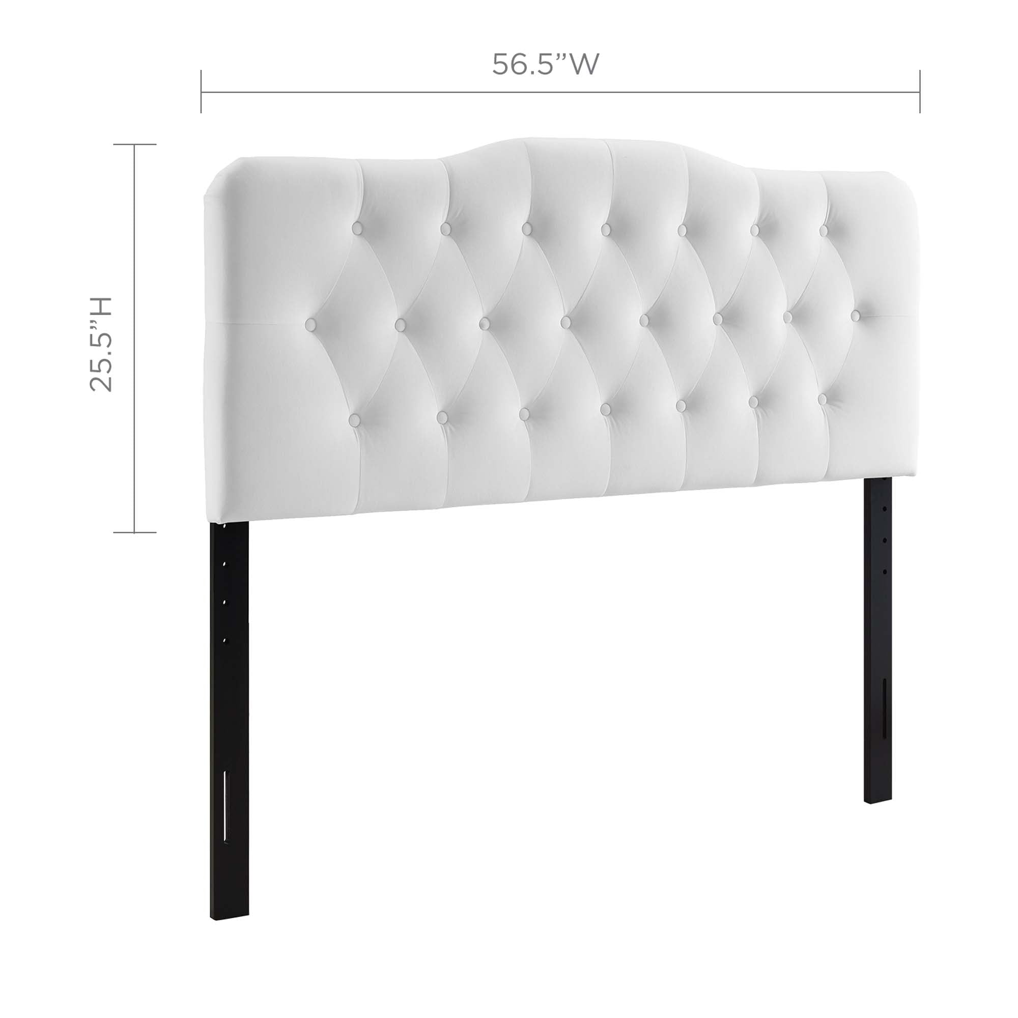 Annabel Diamond Tufted Performance Velvet Full Headboard, White