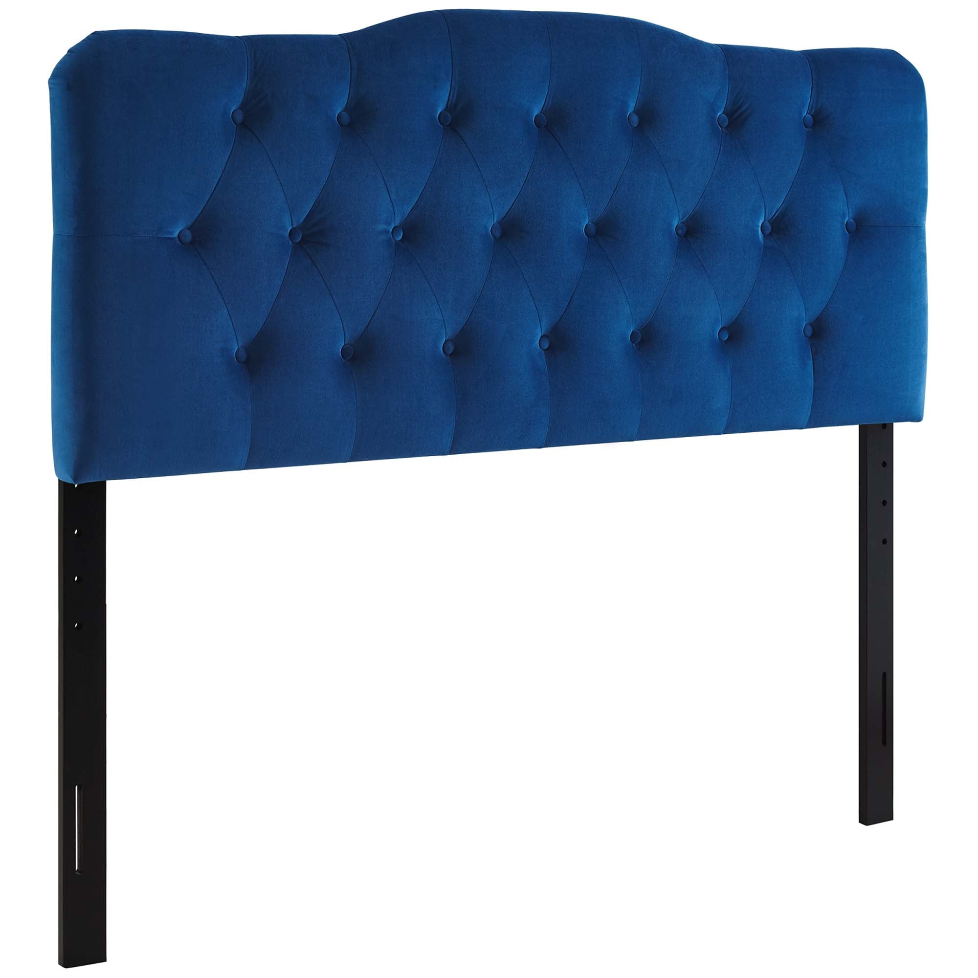 Annabel Diamond Tufted Performance Velvet Queen Headboard, Navy