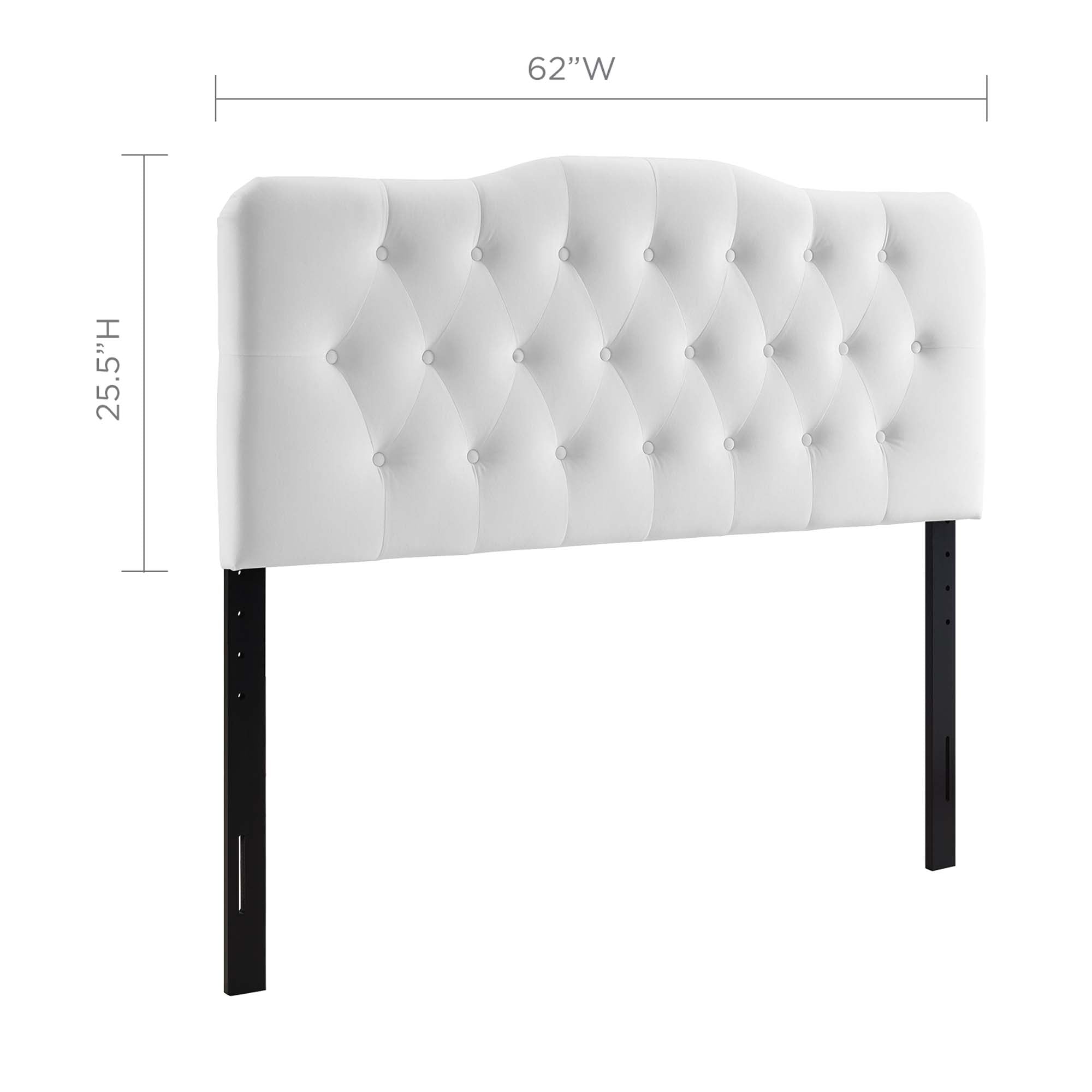 Annabel Diamond Tufted Performance Velvet Queen Headboard, White
