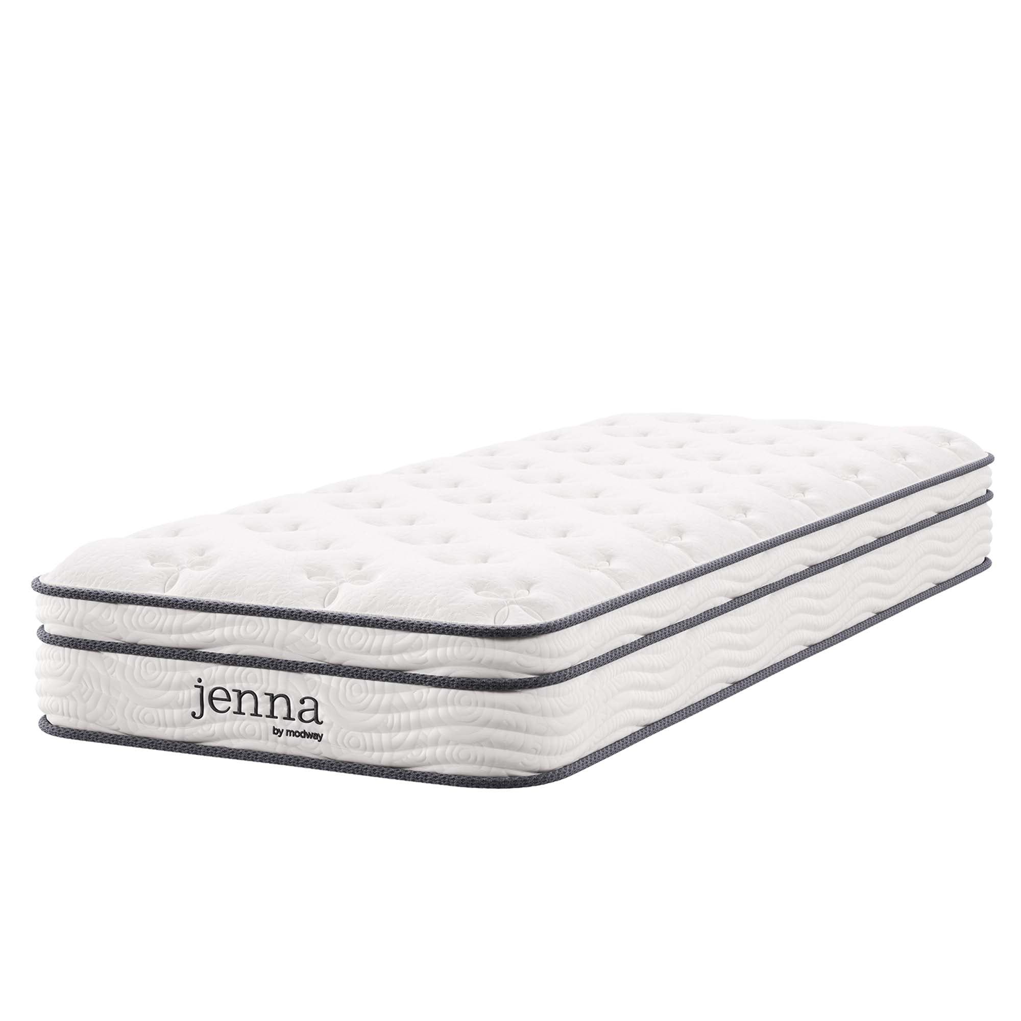 Jenna 8" Innerspring and Foam Narrow Twin Mattress, White