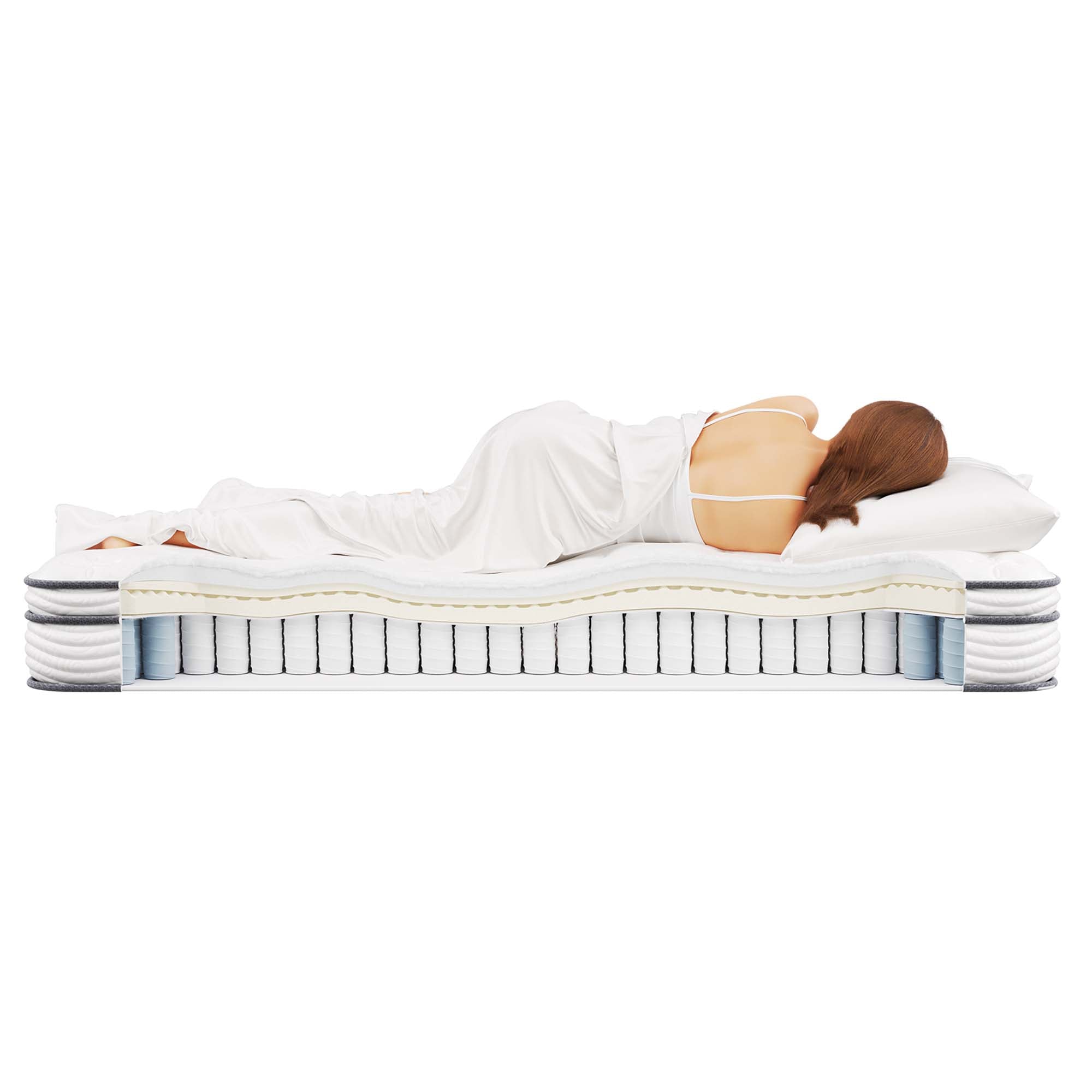Jenna 8" Innerspring and Foam Narrow Twin Mattress, White