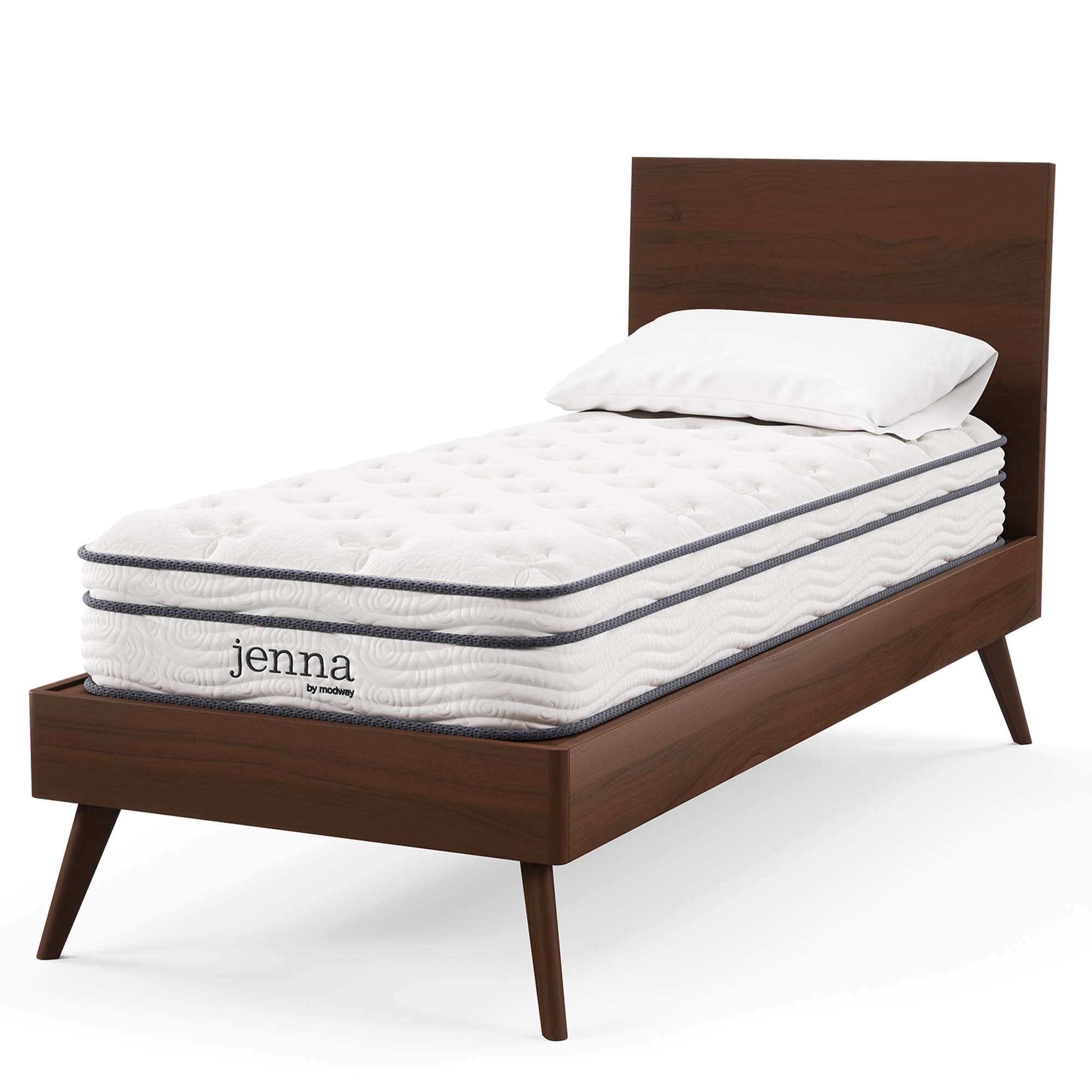 Jenna 8" Innerspring and Foam Narrow Twin Mattress, White