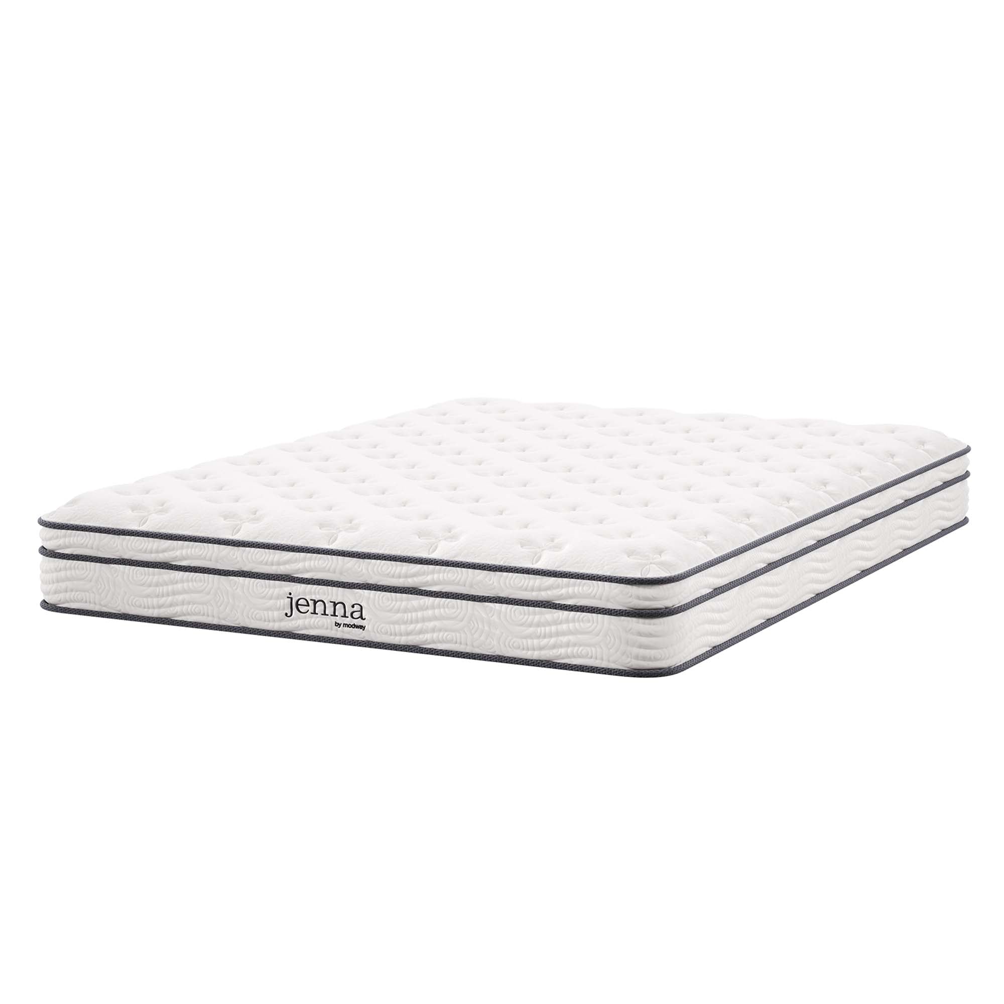 Jenna 8" Innerspring and Foam Queen Mattress, White