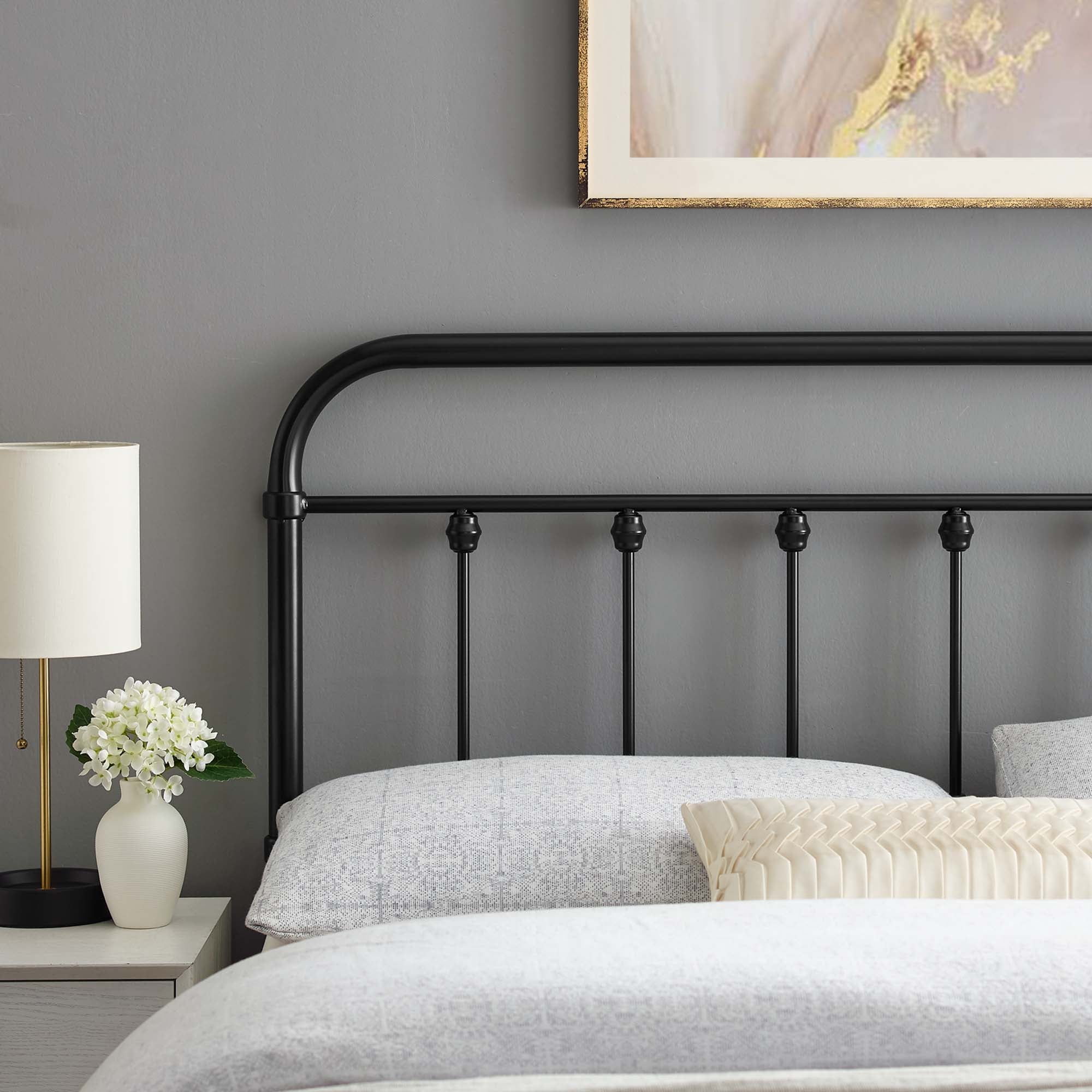 Sage Metal Full Headboard, Black