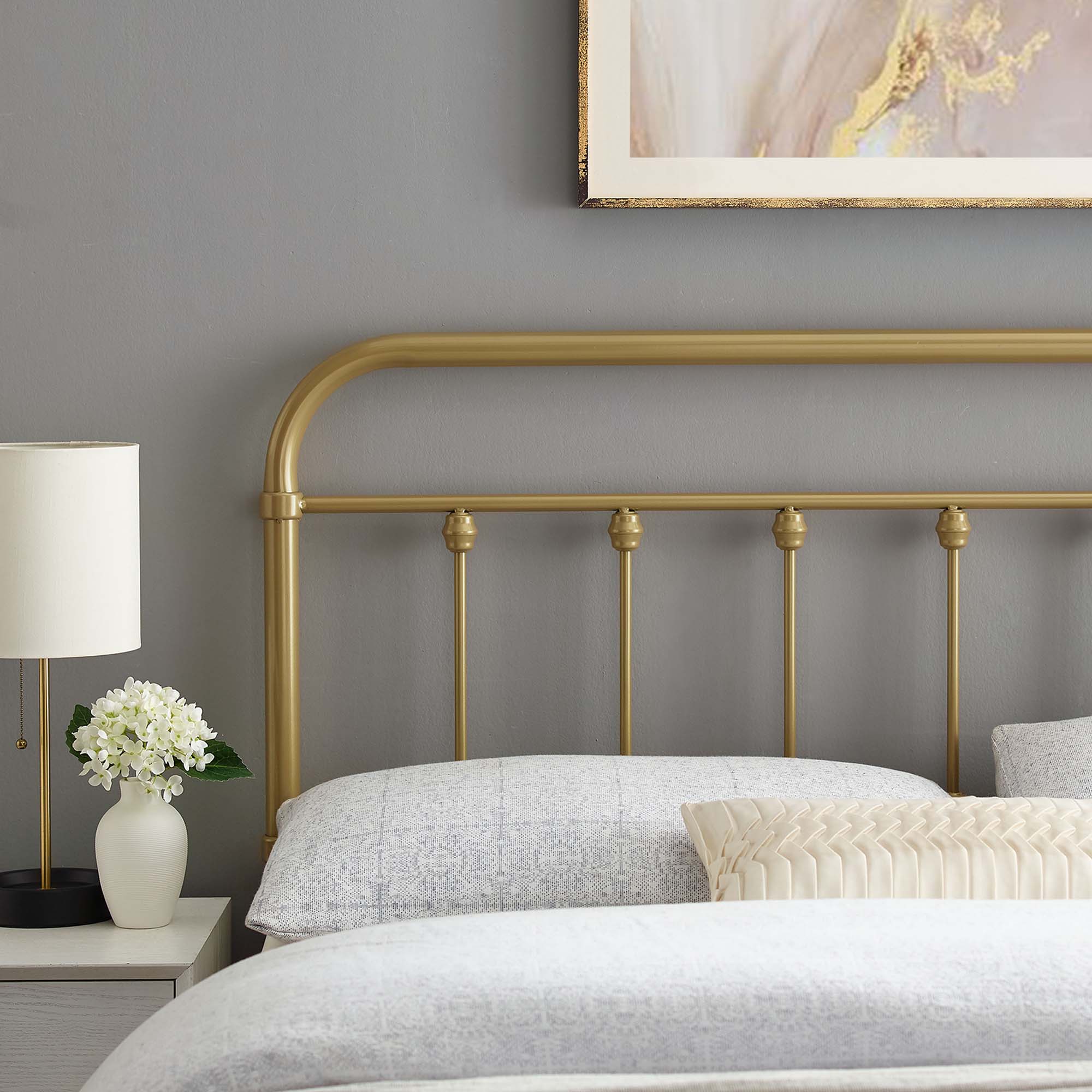 Sage Metal Full Headboard, Gold