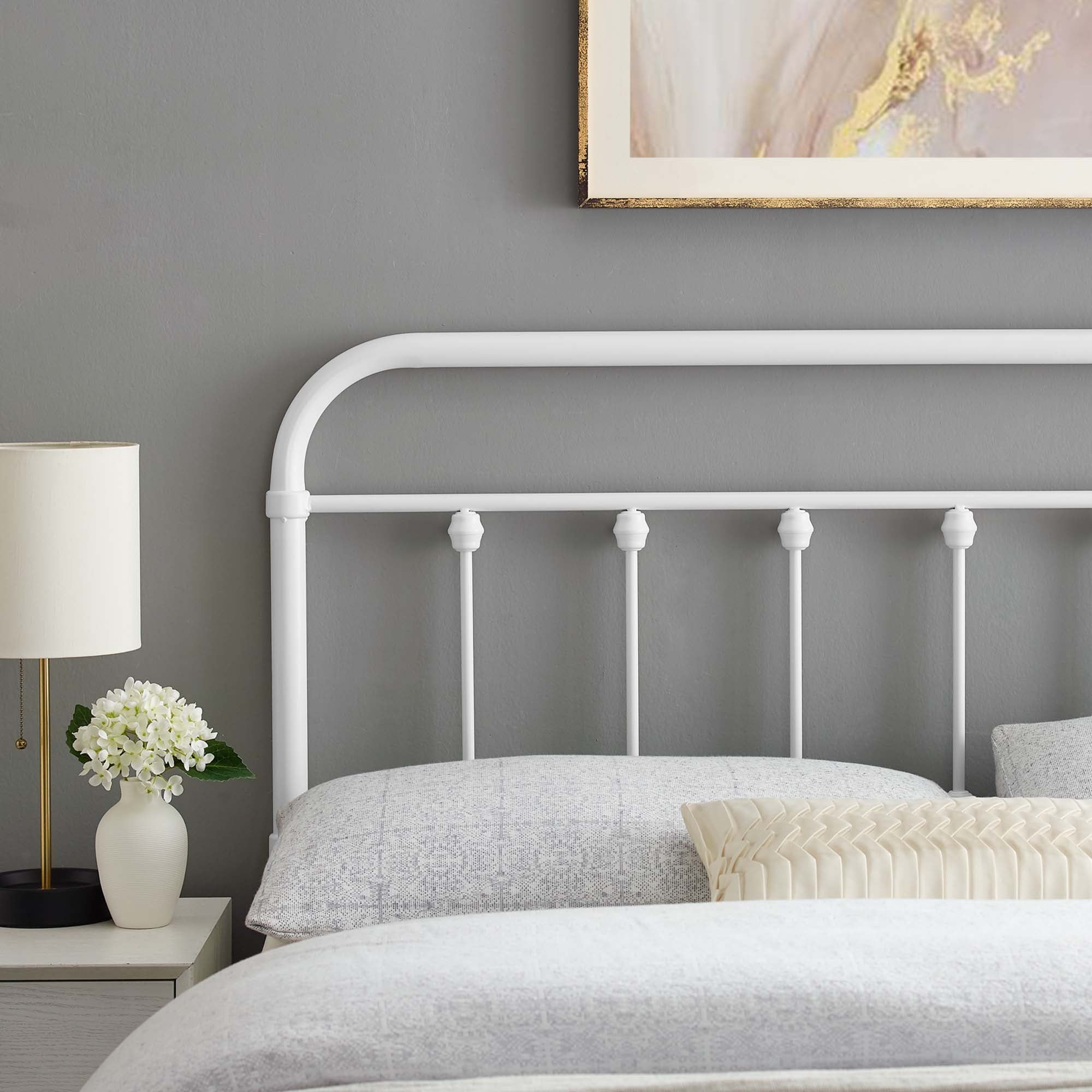 Sage Metal Full Headboard, White