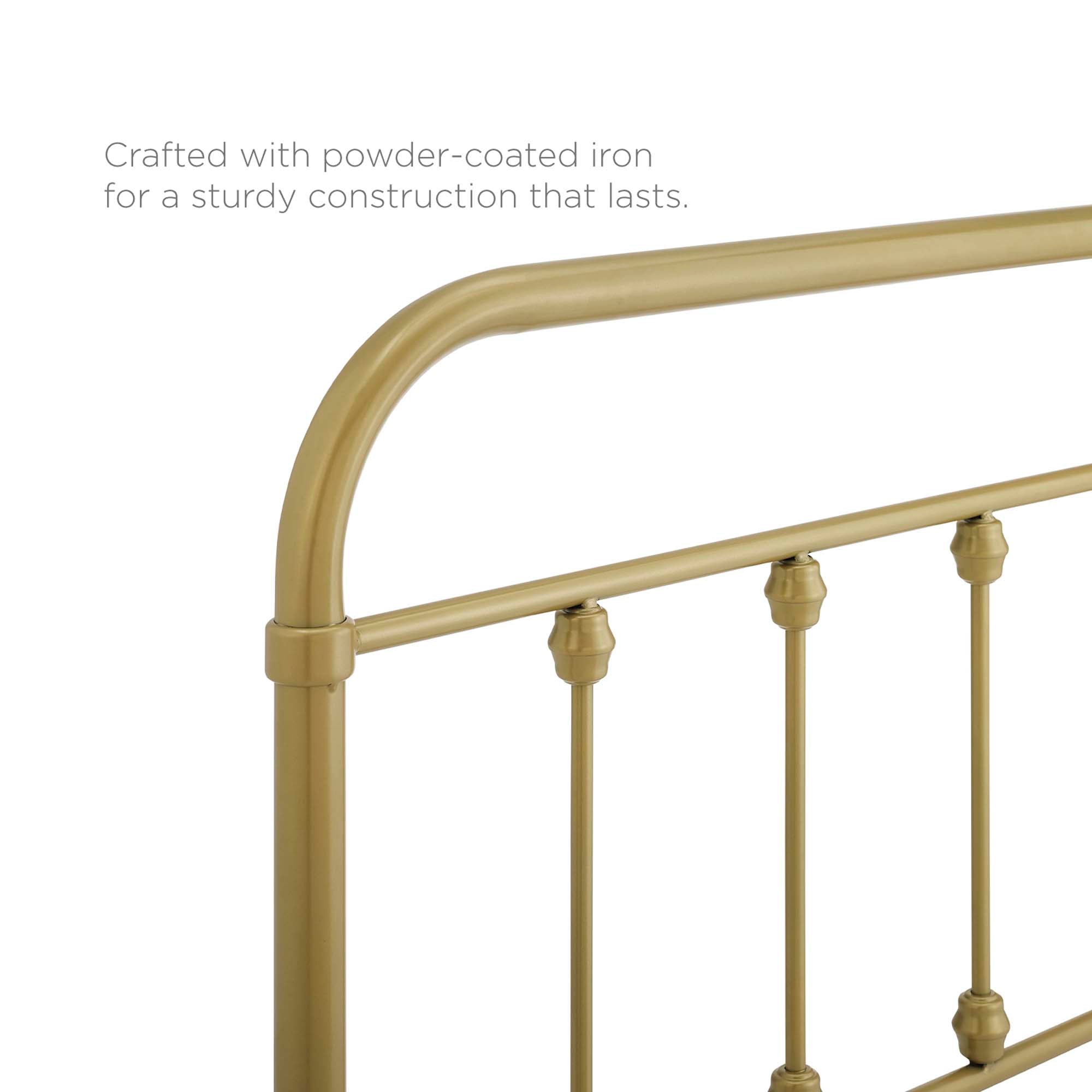 Sage Metal Queen Headboard, Gold