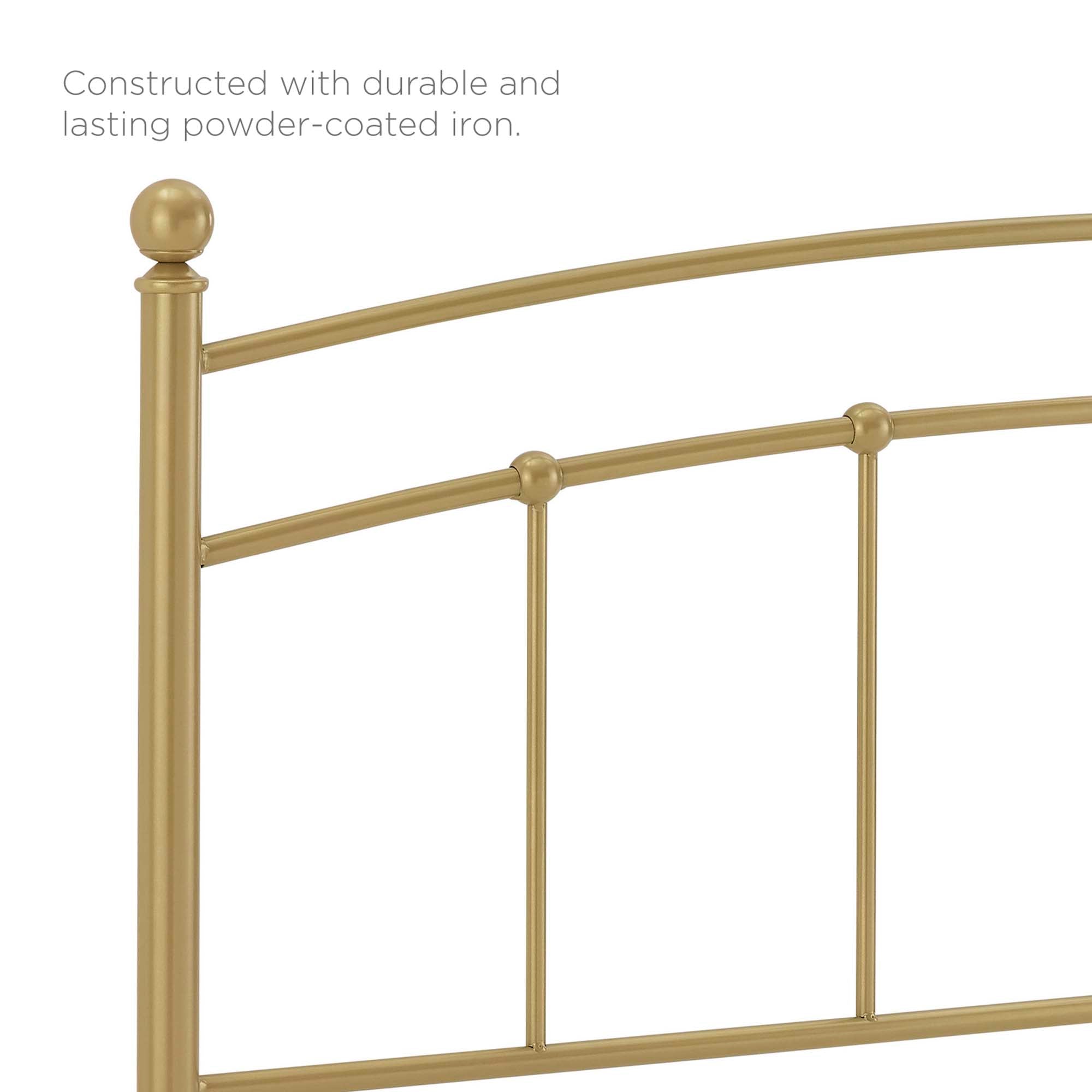 Abigail Metal Twin Headboard, Gold