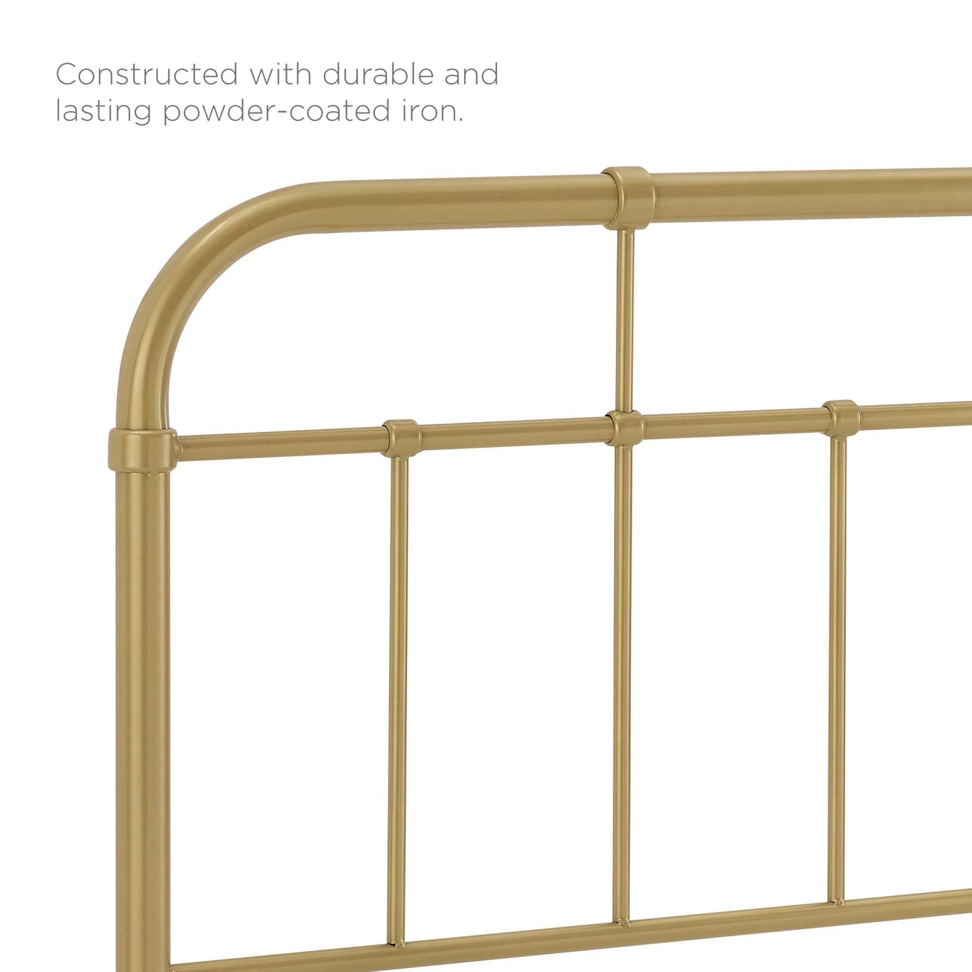Alessia Metal Twin Headboard, Gold