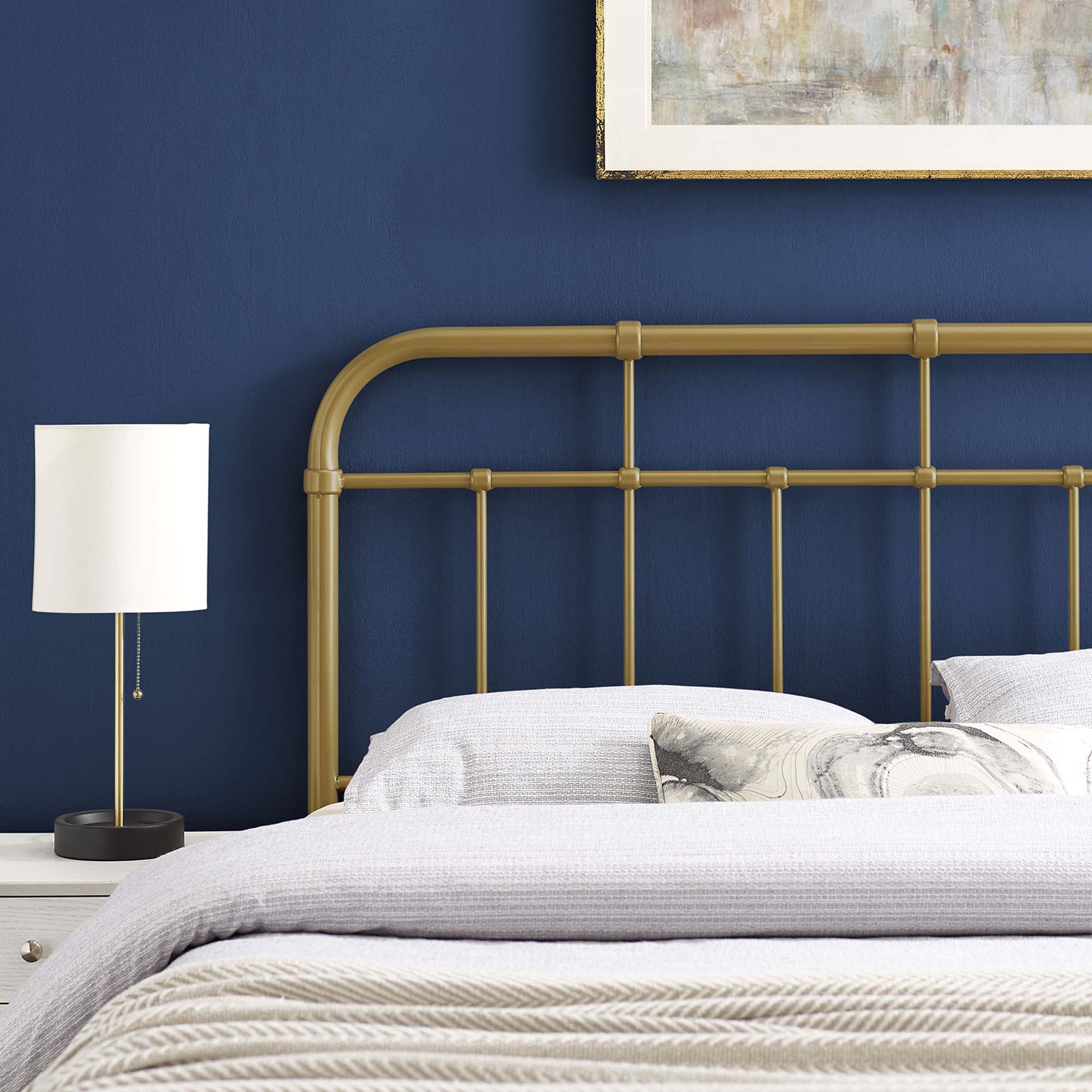 Alessia Metal Full Headboard, Gold