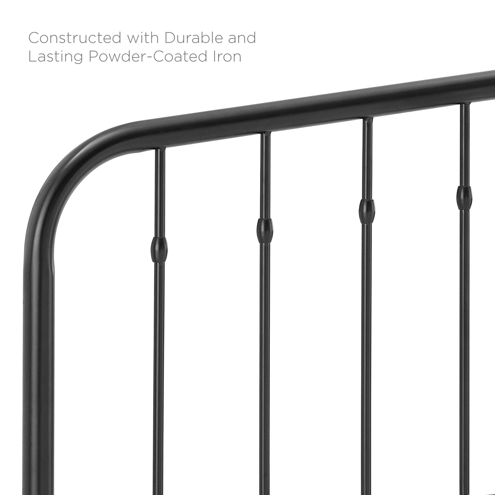 Lennon Metal Twin Headboard, Black