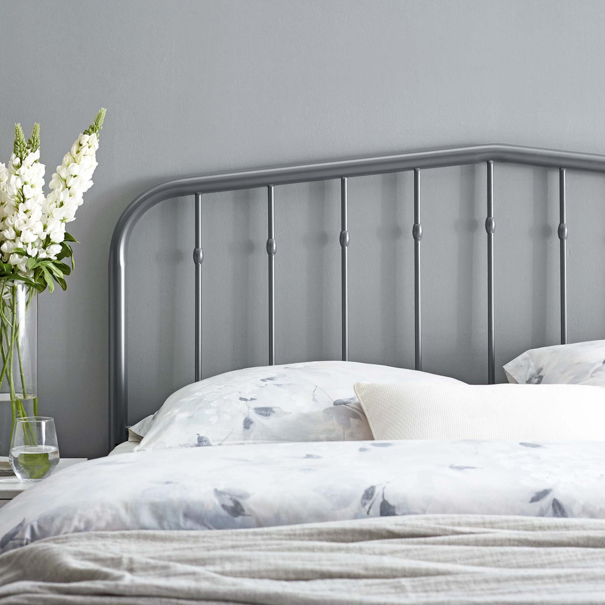 Lennon Metal Full Headboard, Gray