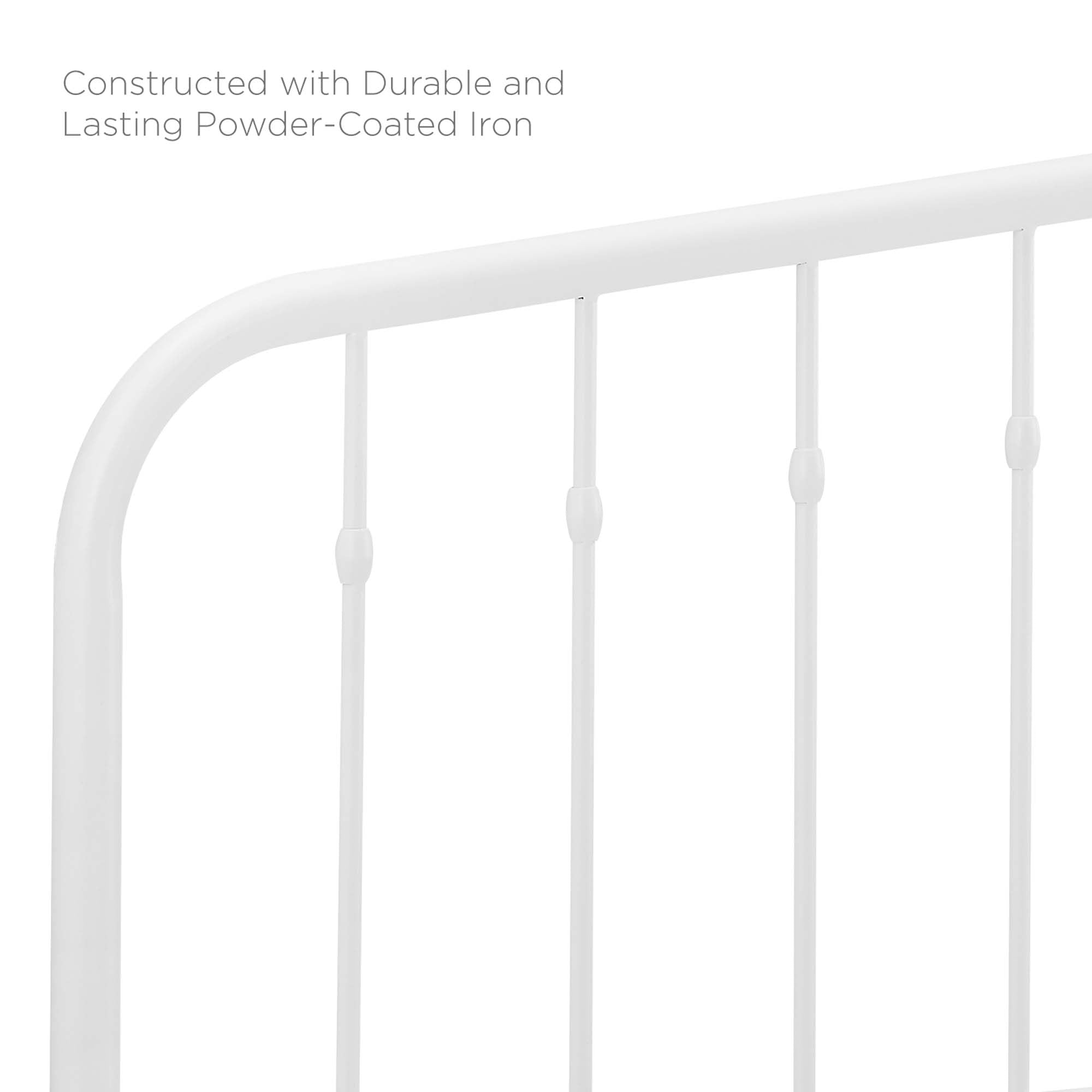 Lennon Metal King Headboard, White