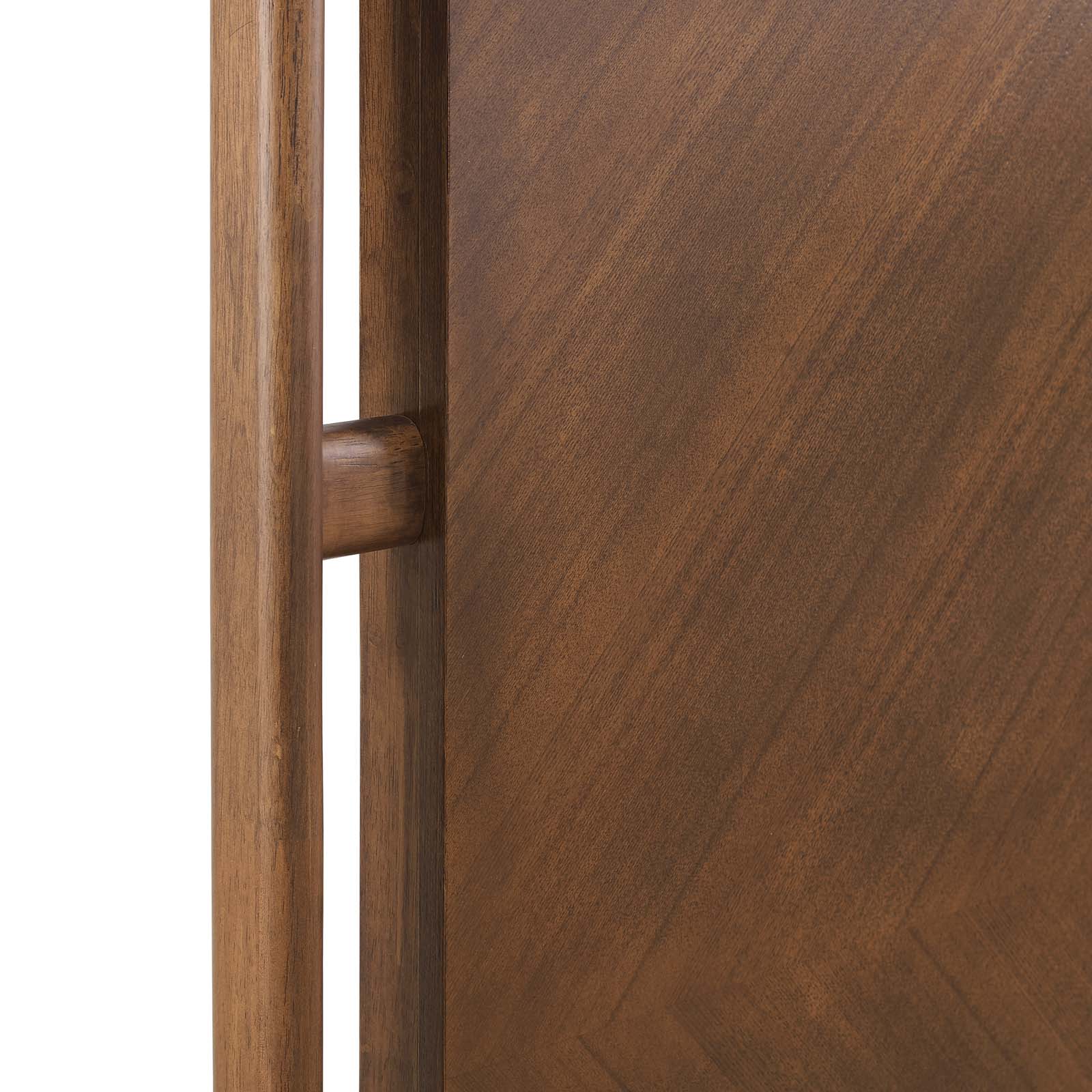 Chevron Queen Wood Platform Bed – With Slatted Support