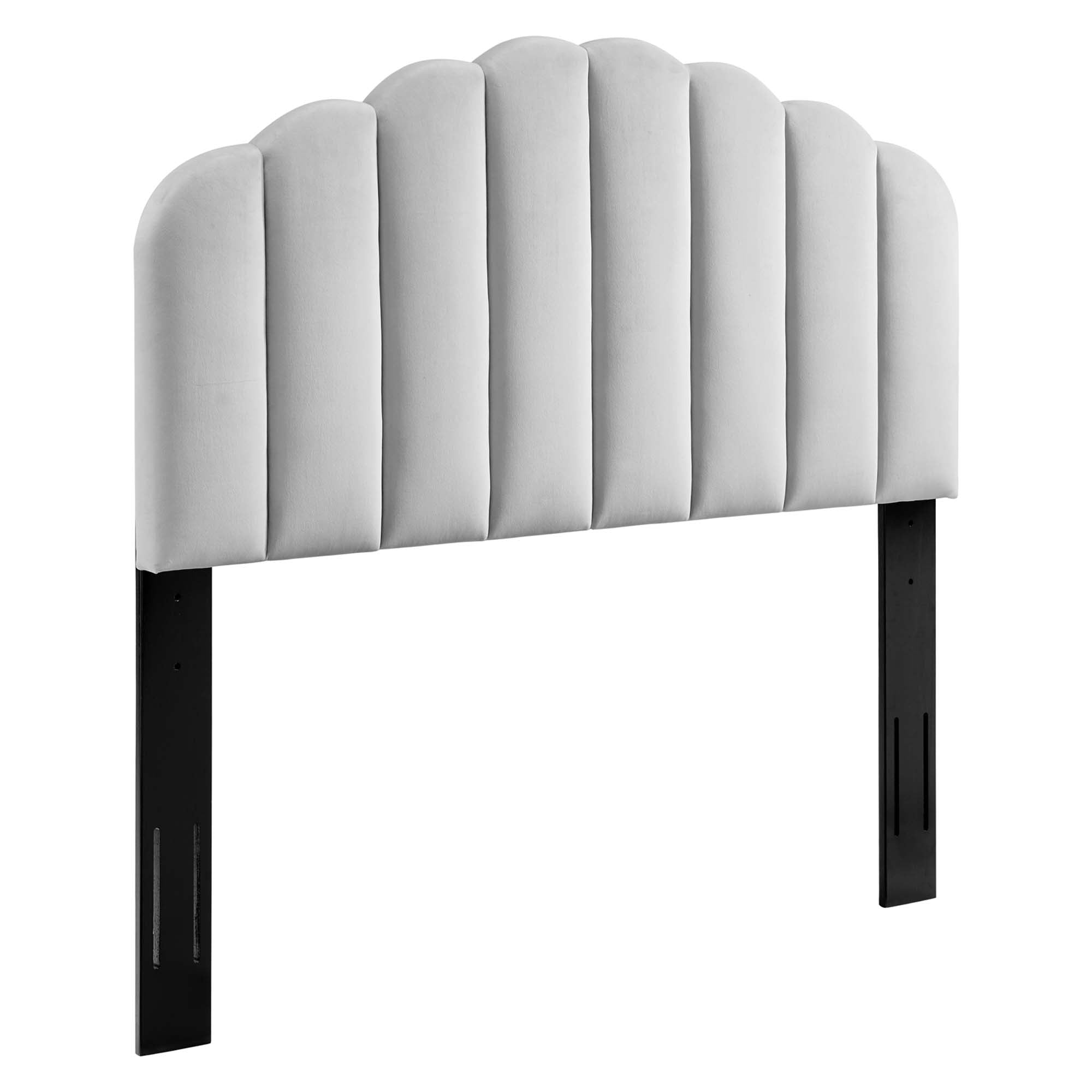 Veronique Performance Velvet Full/Queen Headboard, Light Gray