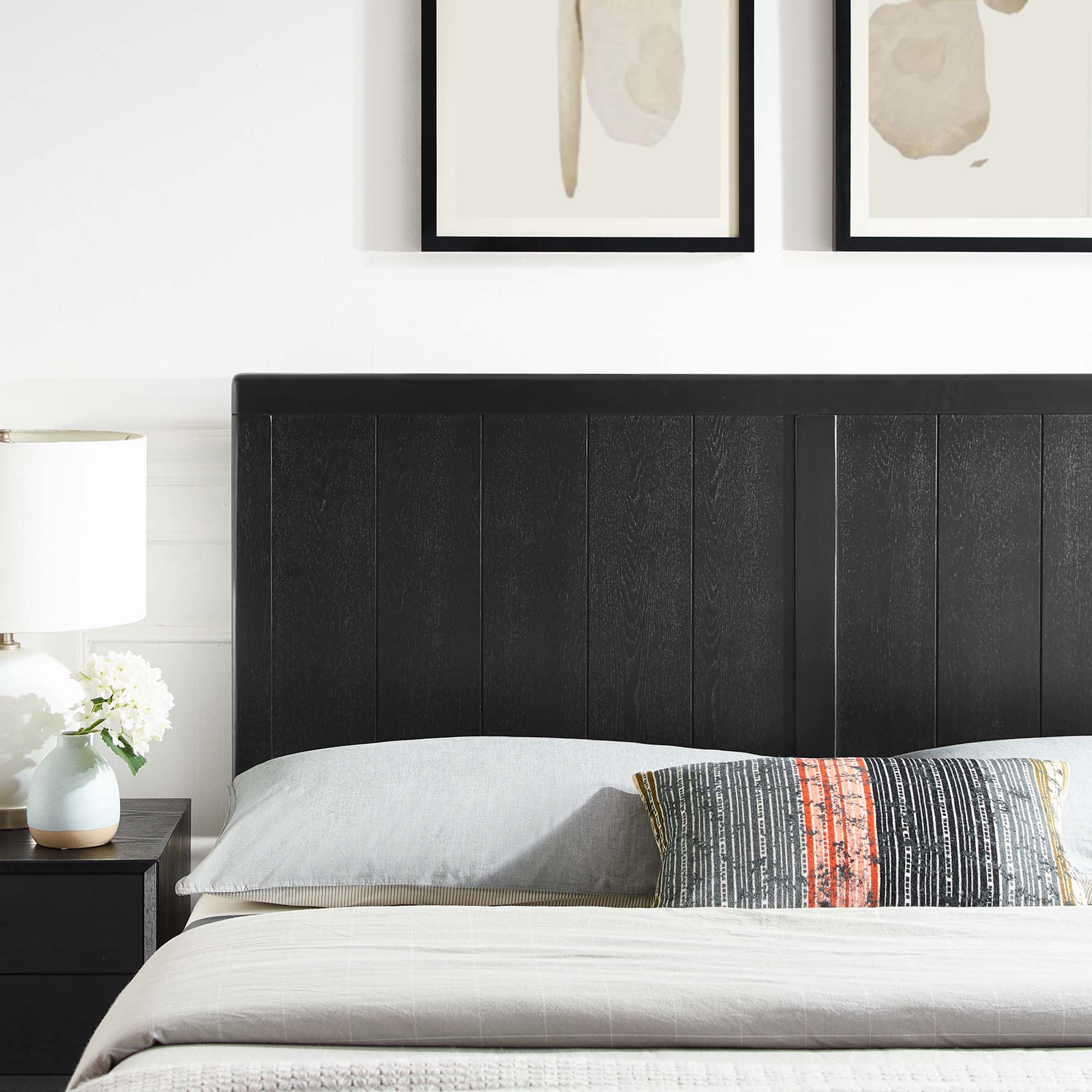 Robbie Wood Full Headboard, Black