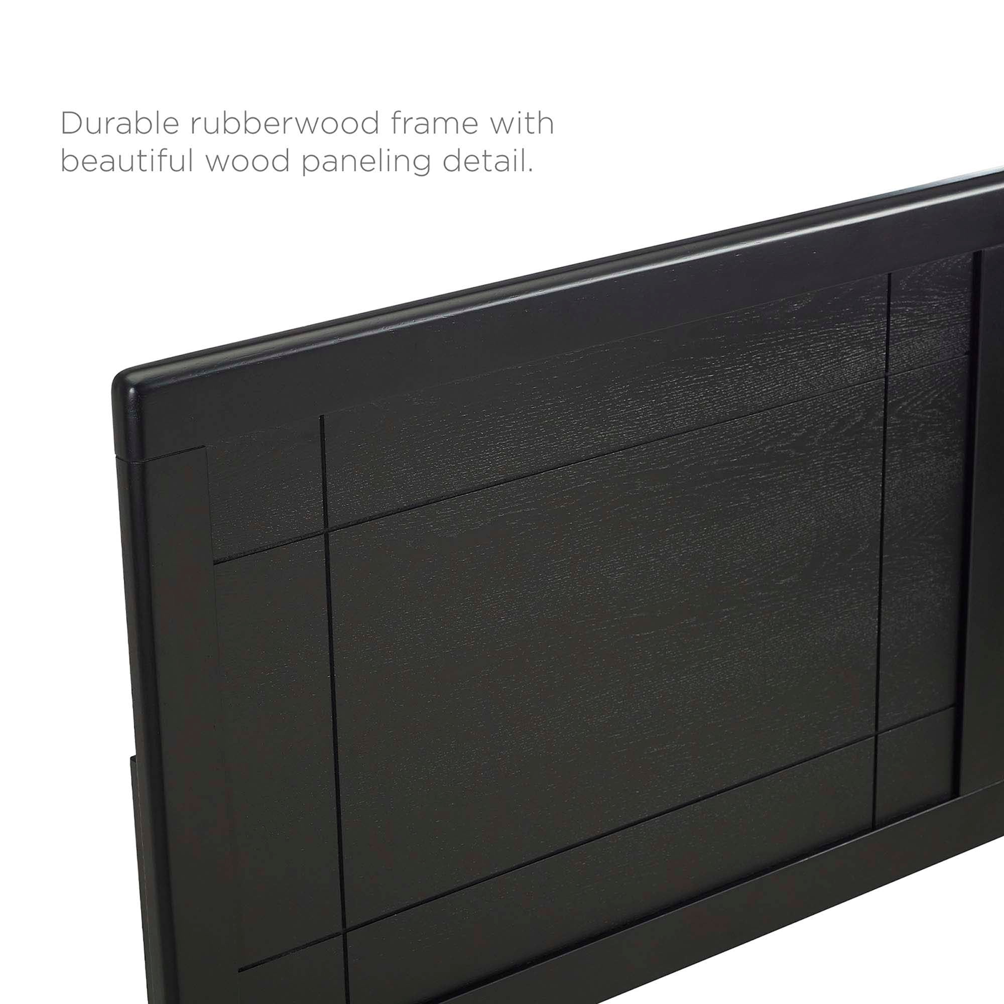 Archie Wood Twin Headboard, Black