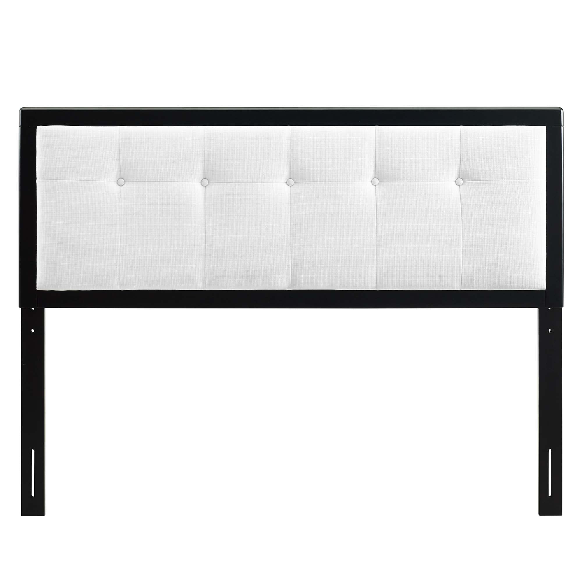Draper Tufted Fabric and Wood Twin Headboard, Black White